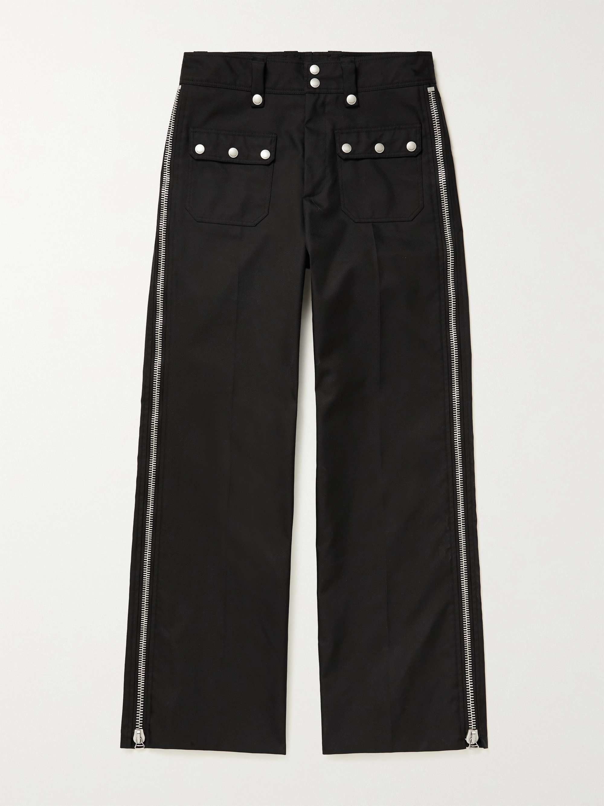 GUCCI Wide-Leg Zip-Embellished Shell Trousers
