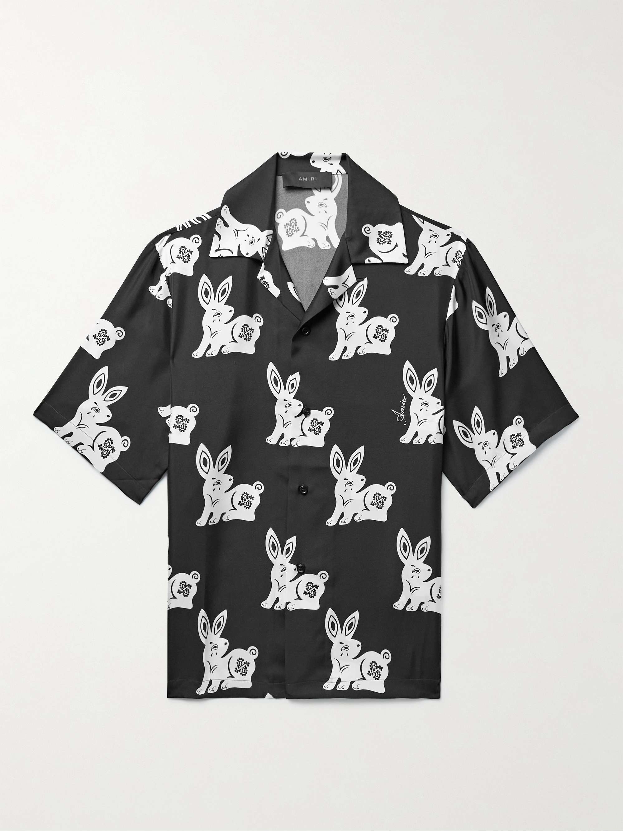 AMIRI Convertible-Collar Printed Silk-Twill Shirt