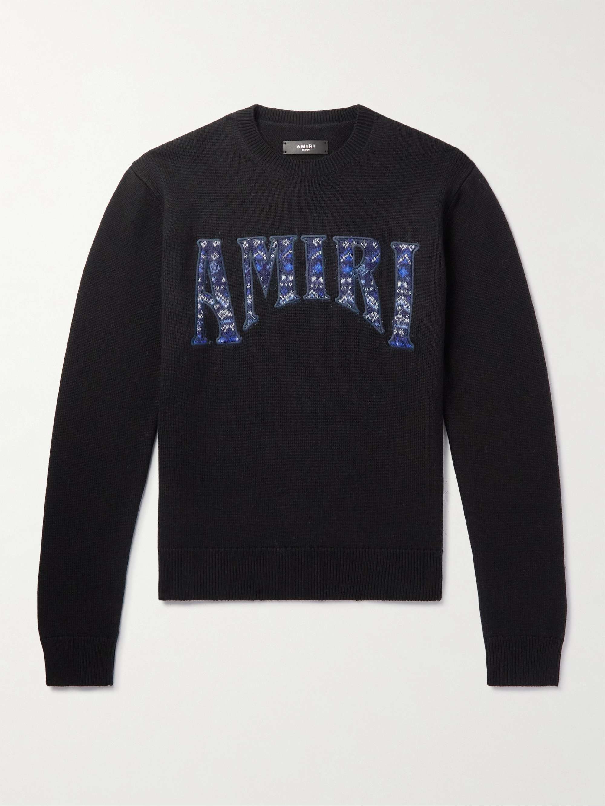 AMIRI Logo-Embroidered Wool-Blend Sweater