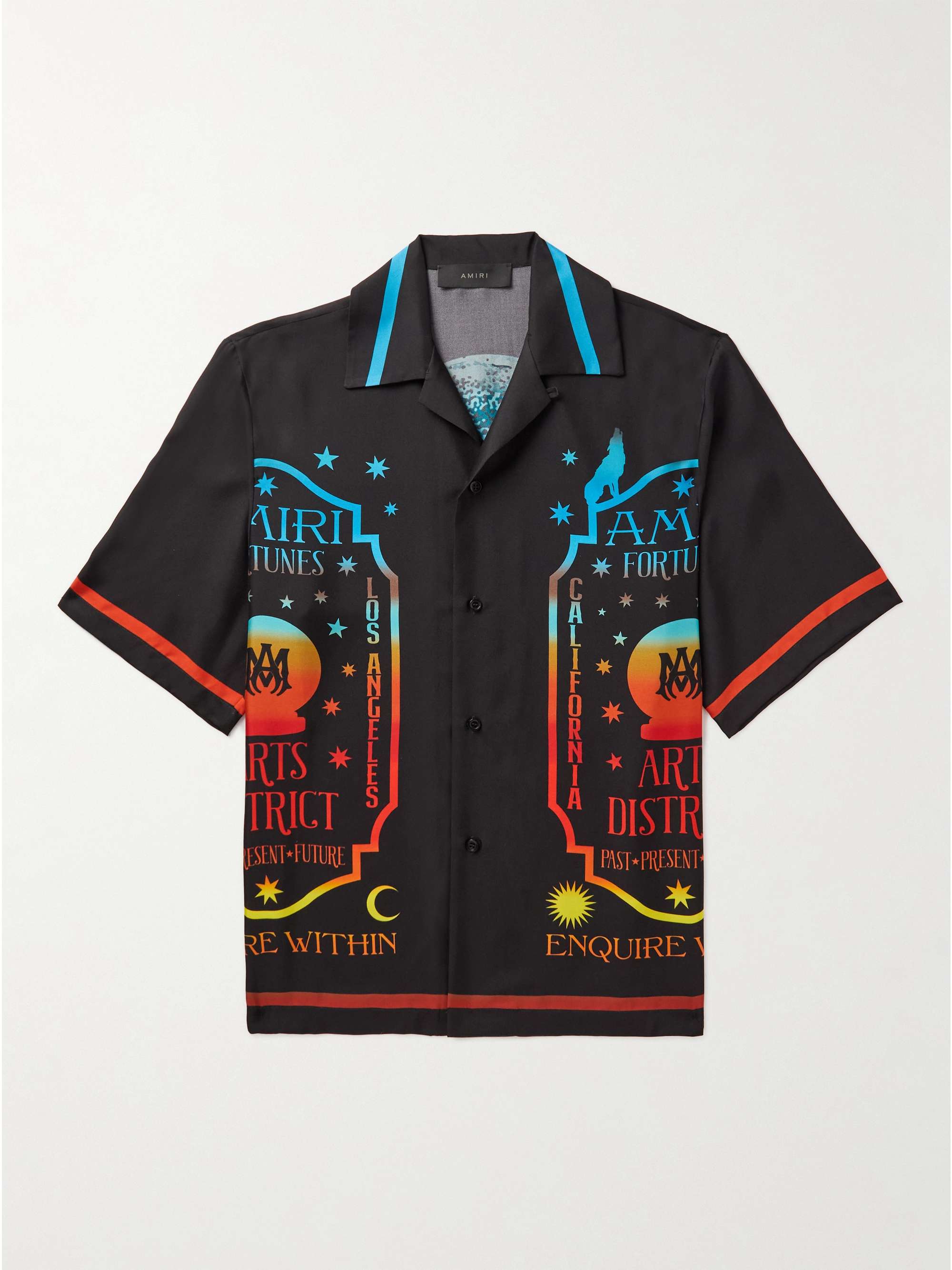 AMIRI Camp-Collar Printed Silk-Twill Shirt