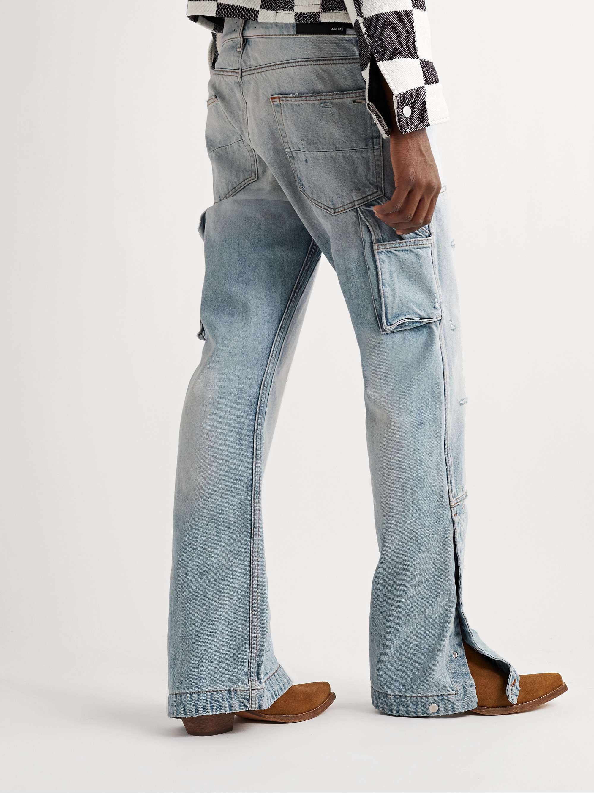 AMIRI Carpenter Straight-Leg Paneled Distressed Jeans