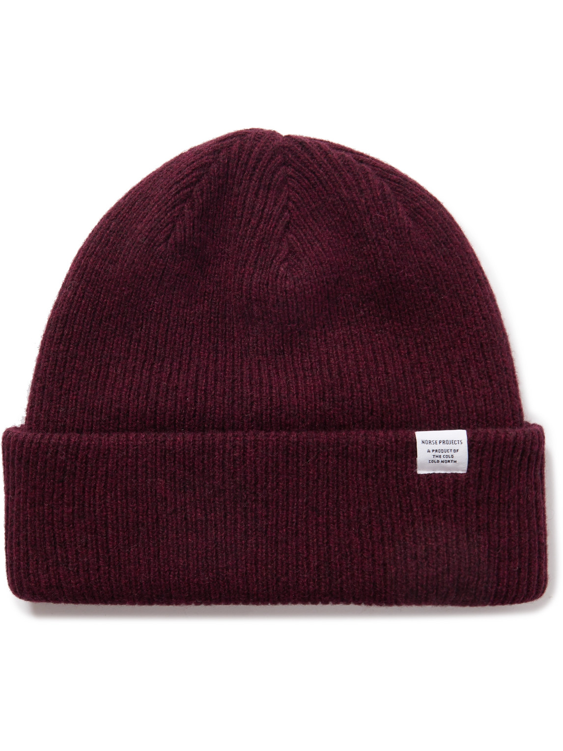 Norse Projects Ribbed Wool Beanie In Burgundy