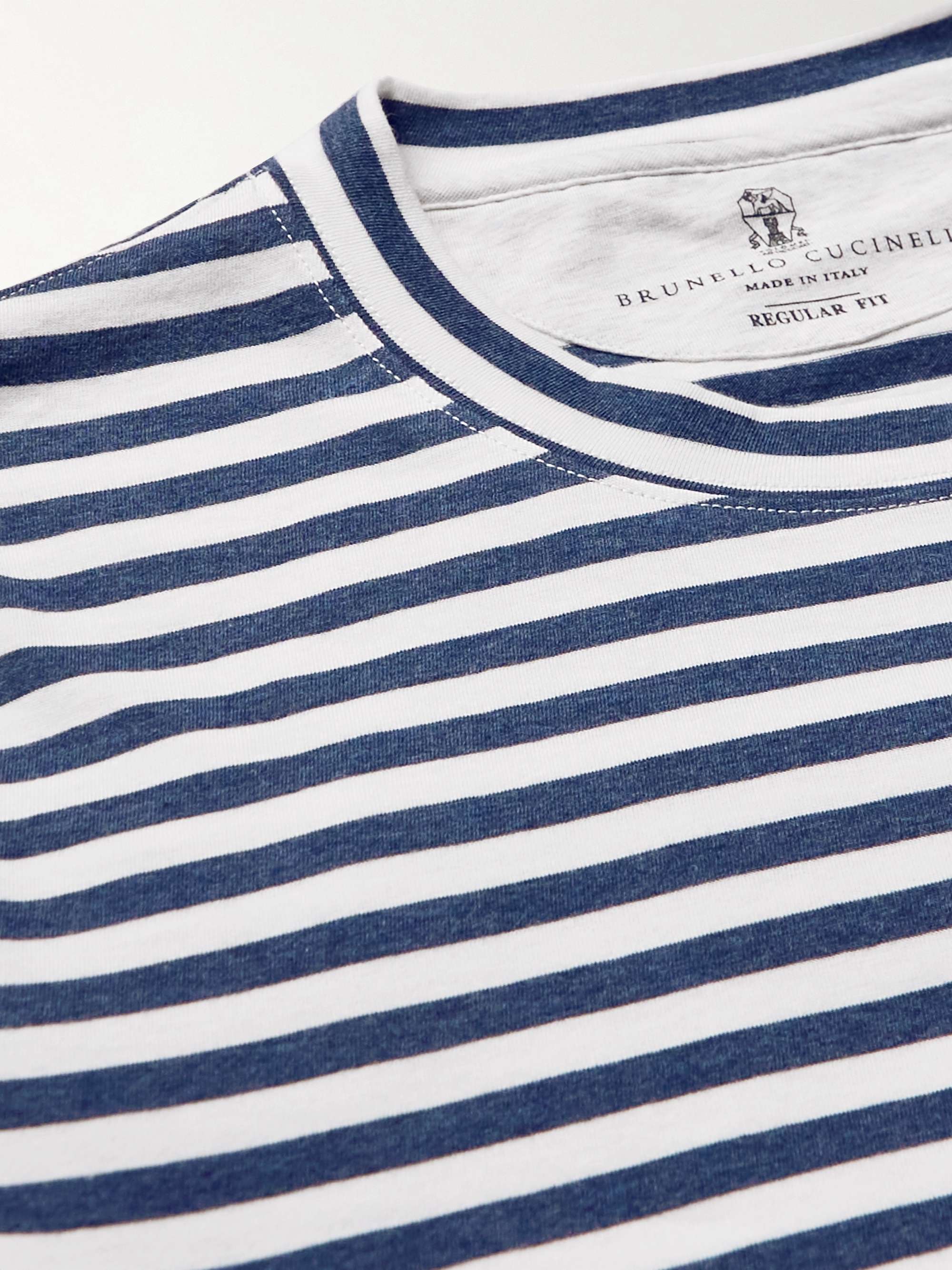 BRUNELLO CUCINELLI Striped Cotton-Jersey T-Shirt
