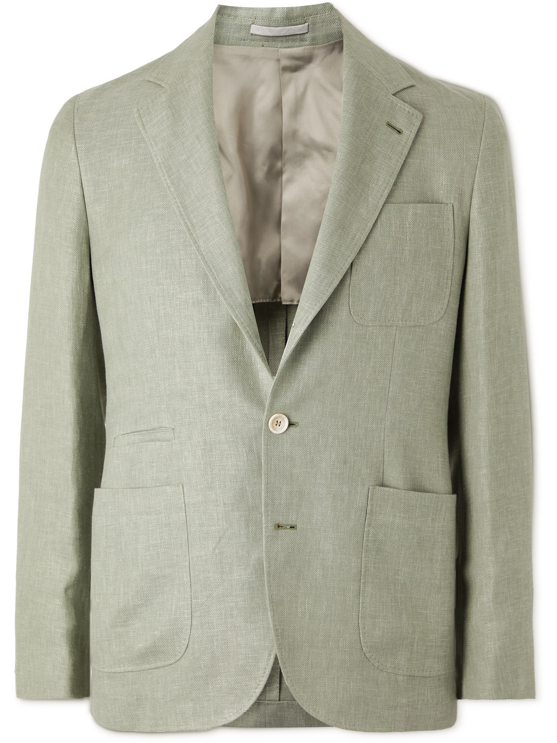Brunello Cucinelli Slim-Fit Linen, Wool and Silk-Blend Blazer