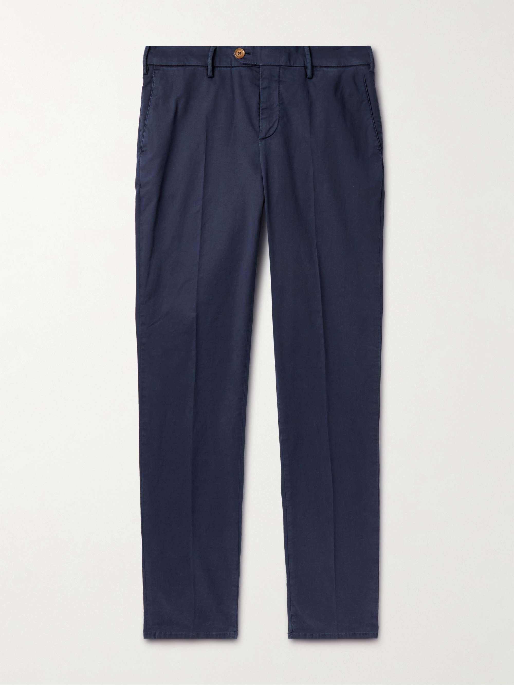BRUNELLO CUCINELLI Slim-Fit Stretch-Cotton Gabardine Trousers