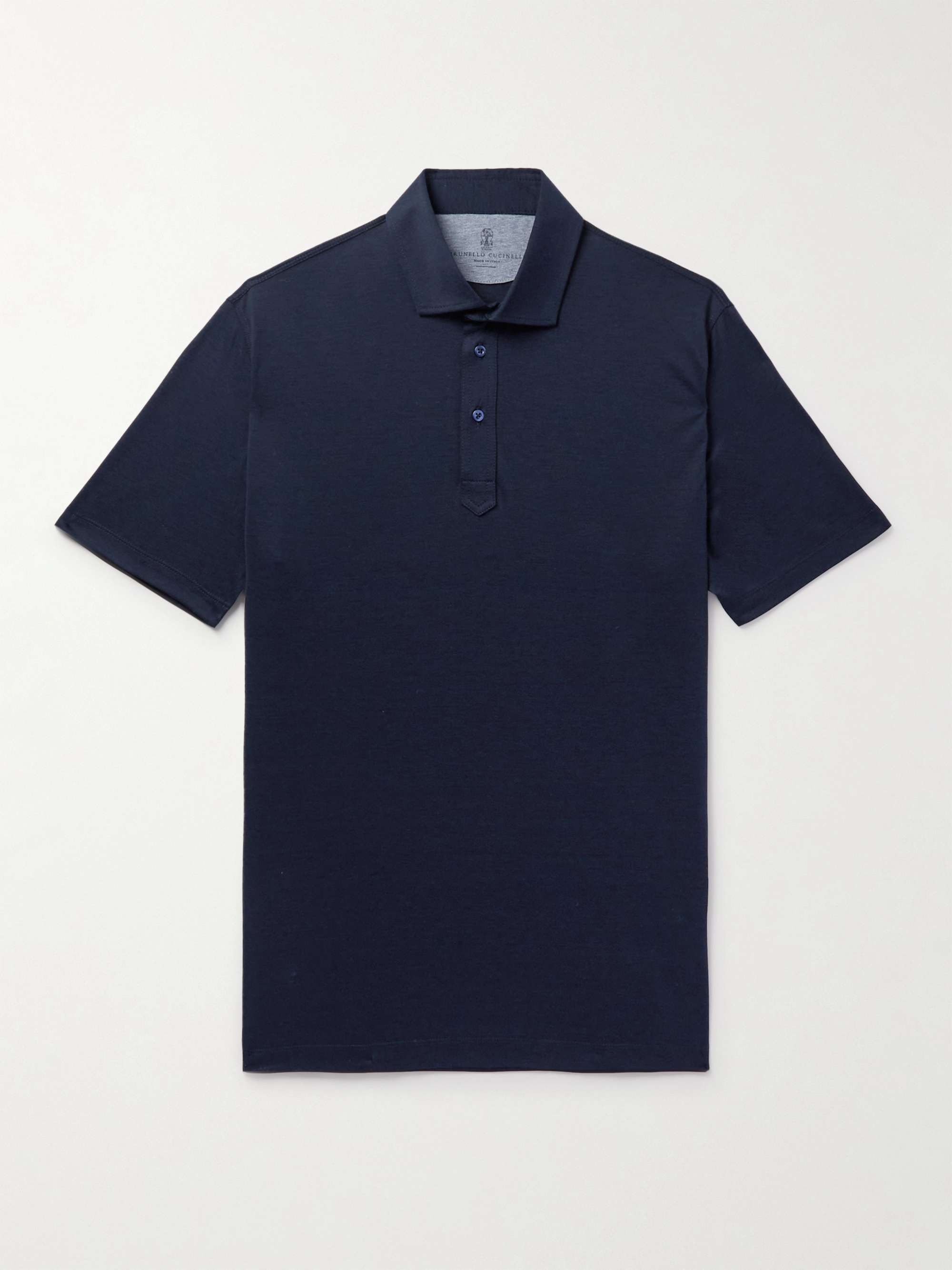 BRUNELLO CUCINELLI Silk and Cotton-Blend Polo Shirt