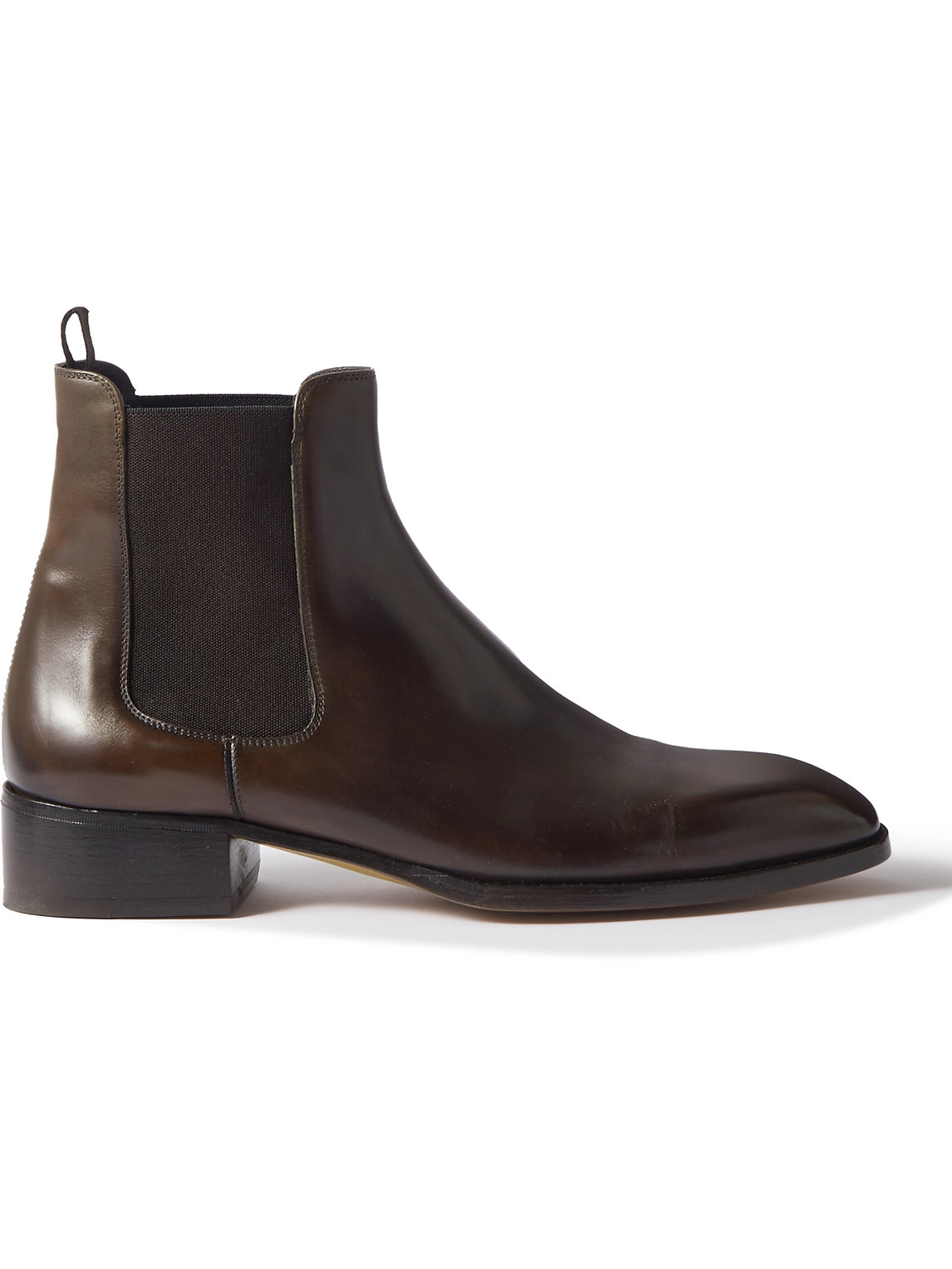 Tom Ford Leather Chelsea Boots In Brown