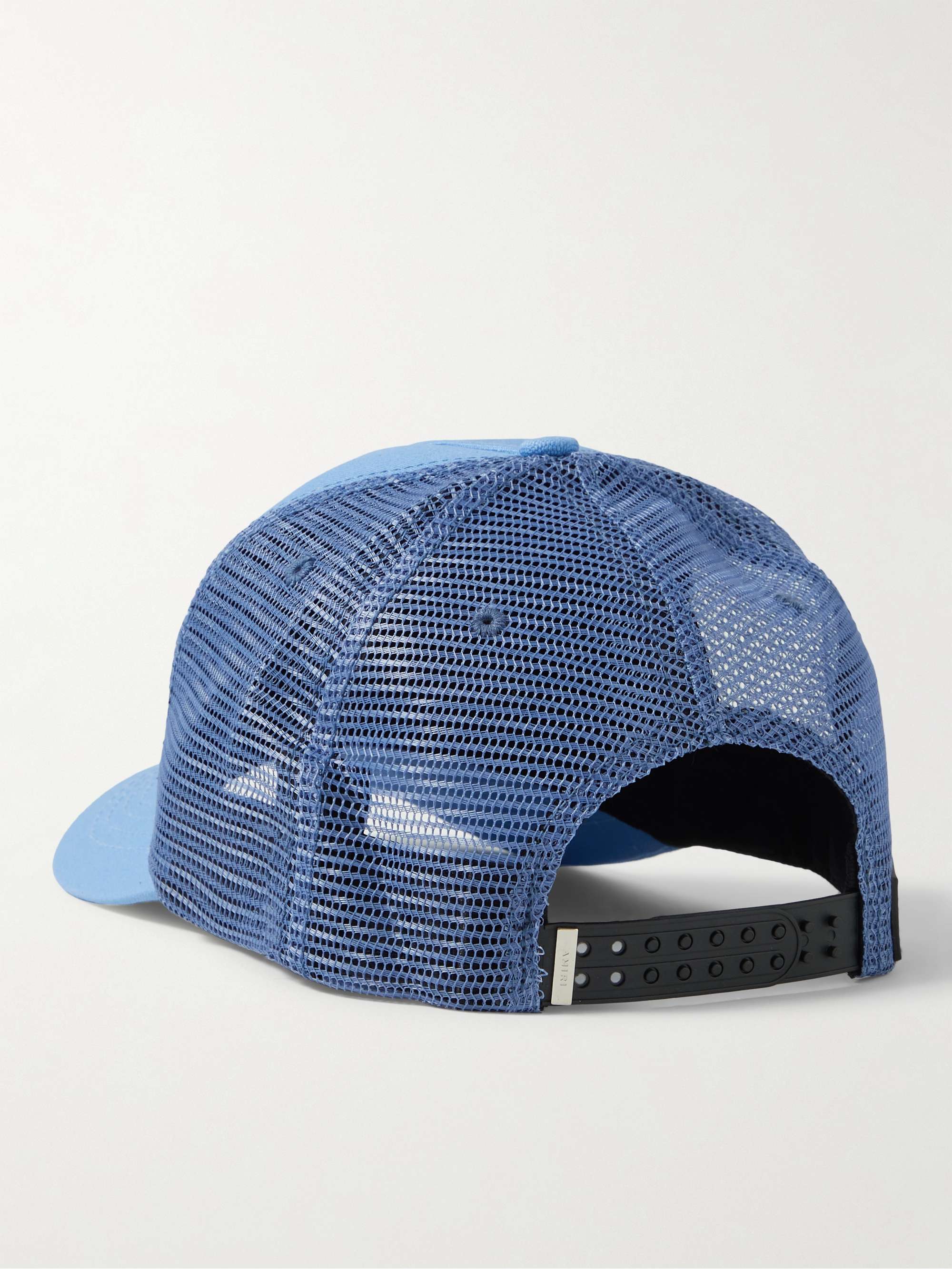 AMIRI Leather-Trimmed Cotton-Canvas and Mesh Trucker Cap