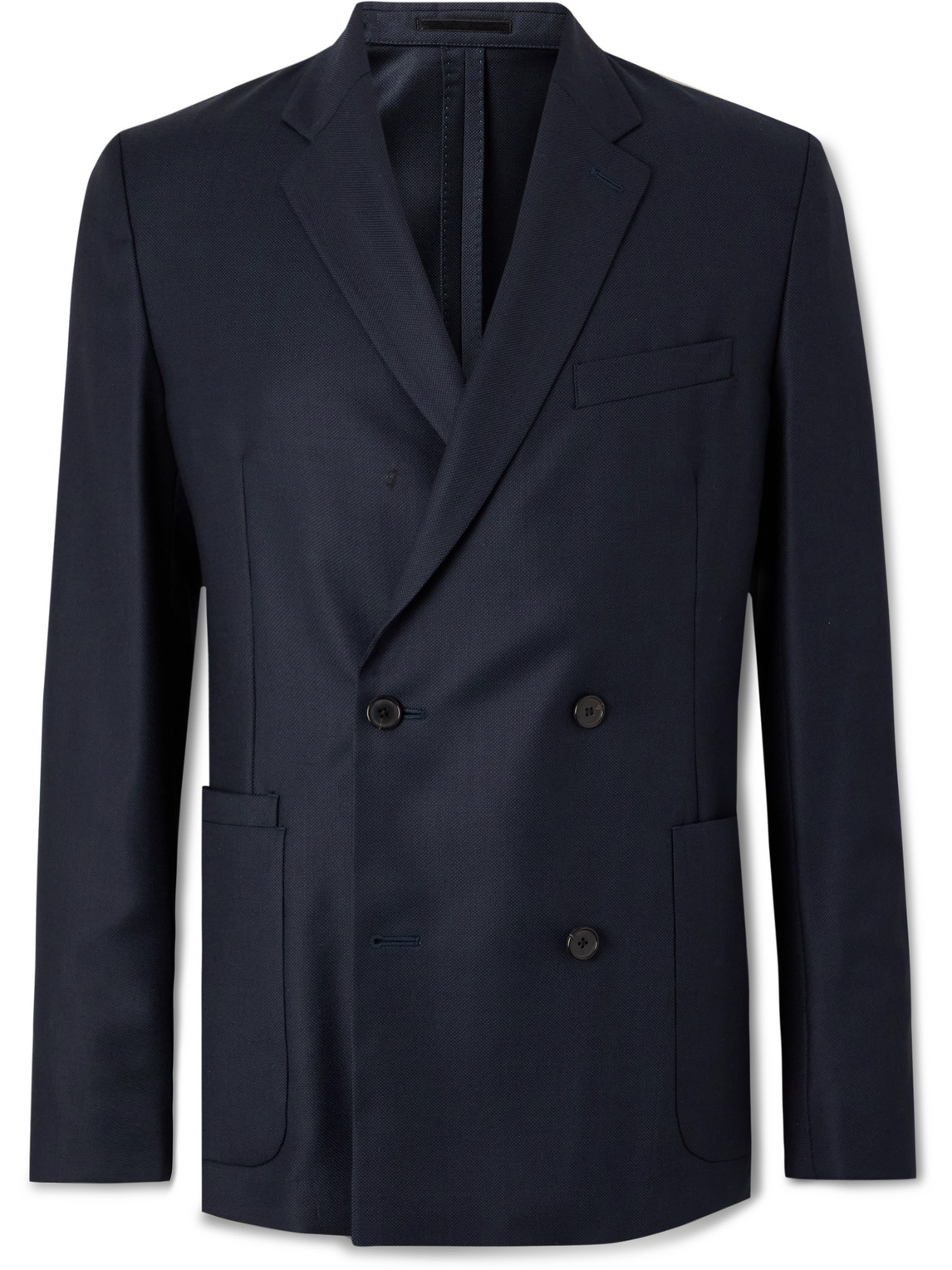 Paul Smith Double-breasted Wool Blazer In Blue