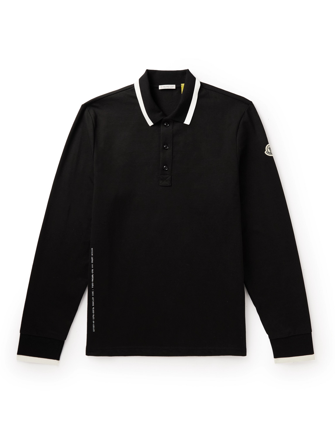 Moncler Genius 7 Moncler Frgmt Hiroshi Fujiwara Logo-print Cotton-jersey Polo Shirt In Black