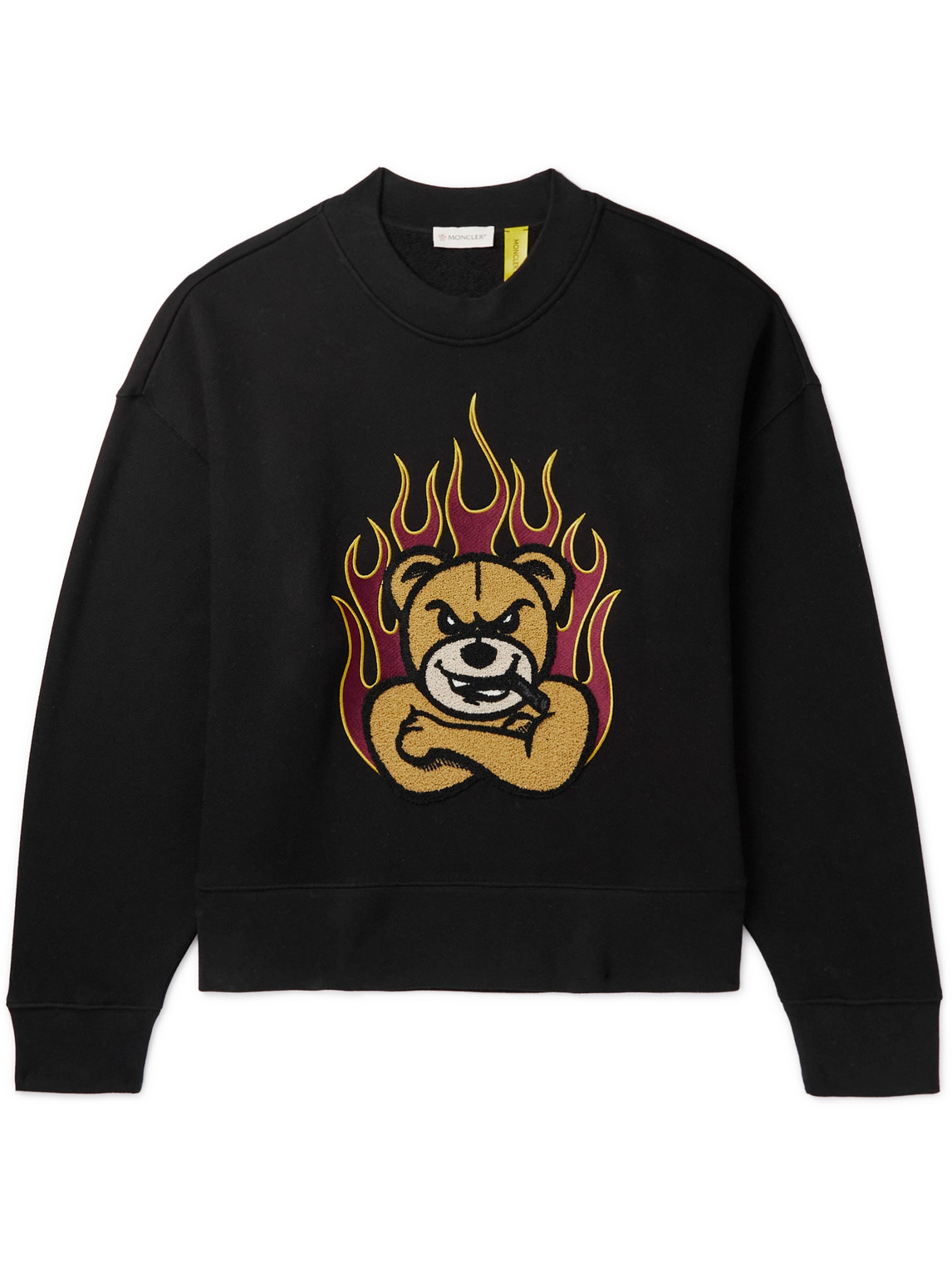 Moncler Genius 8 Palm Angels Angry Bear Logo-Print Appliquéd Cotton-Jersey Sweatshirt