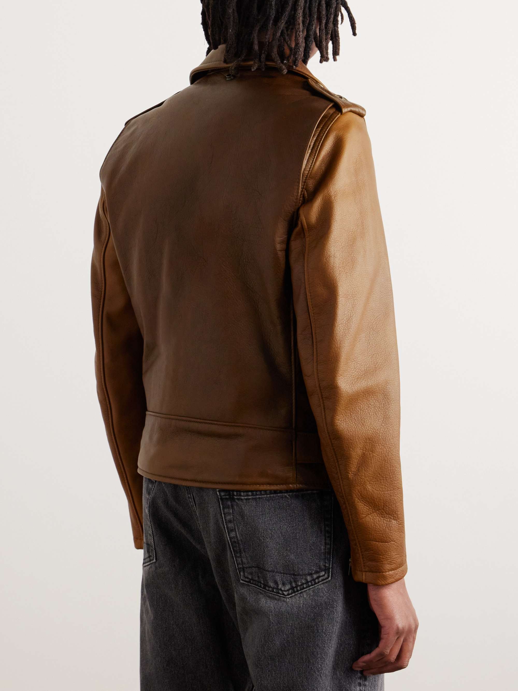 Brown Perfecto Leather Biker Jacket | SCHOTT | MR PORTER