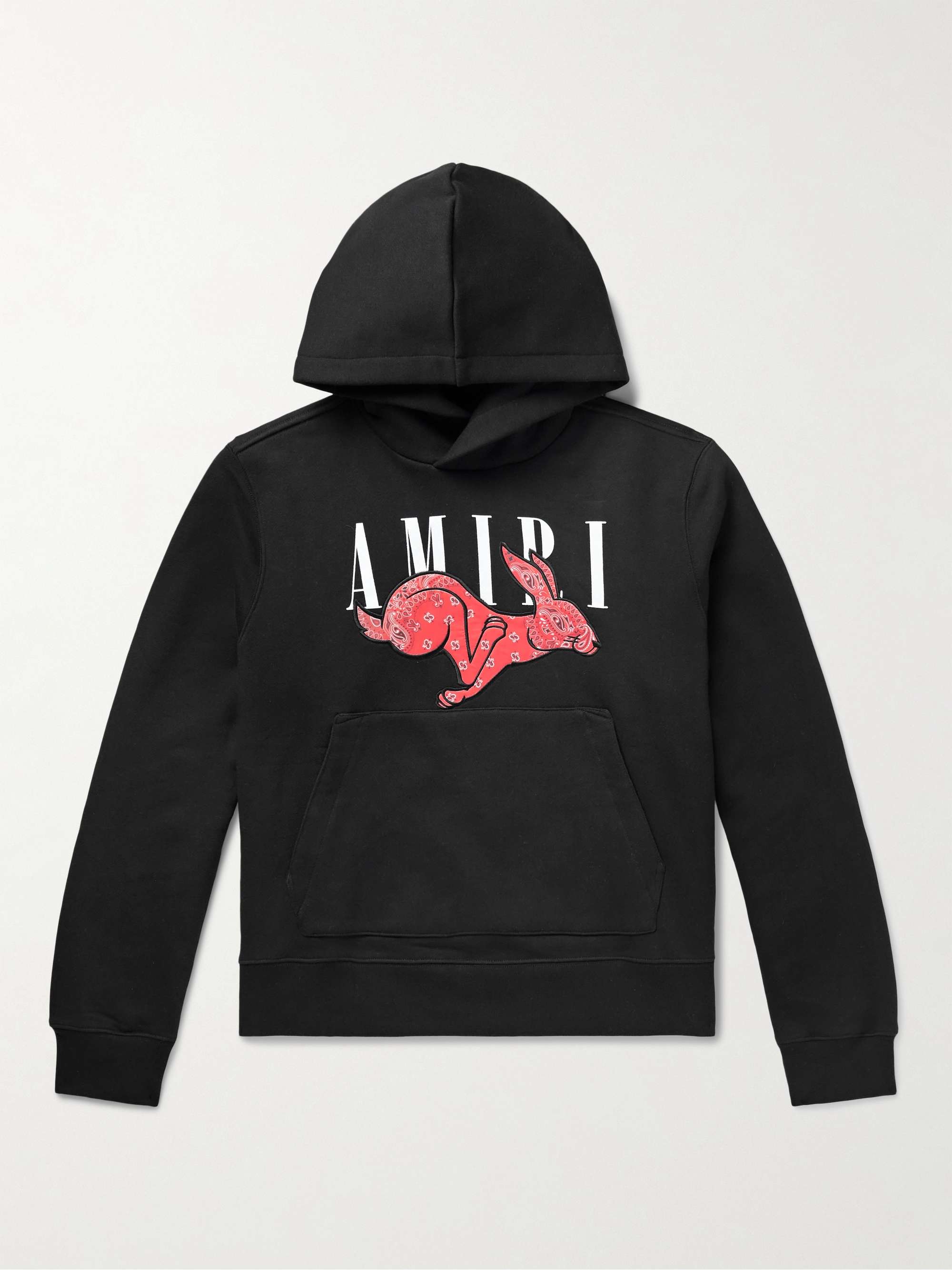 AMIRI Appliquéd Logo-Print Cotton-Jersey Hoodie