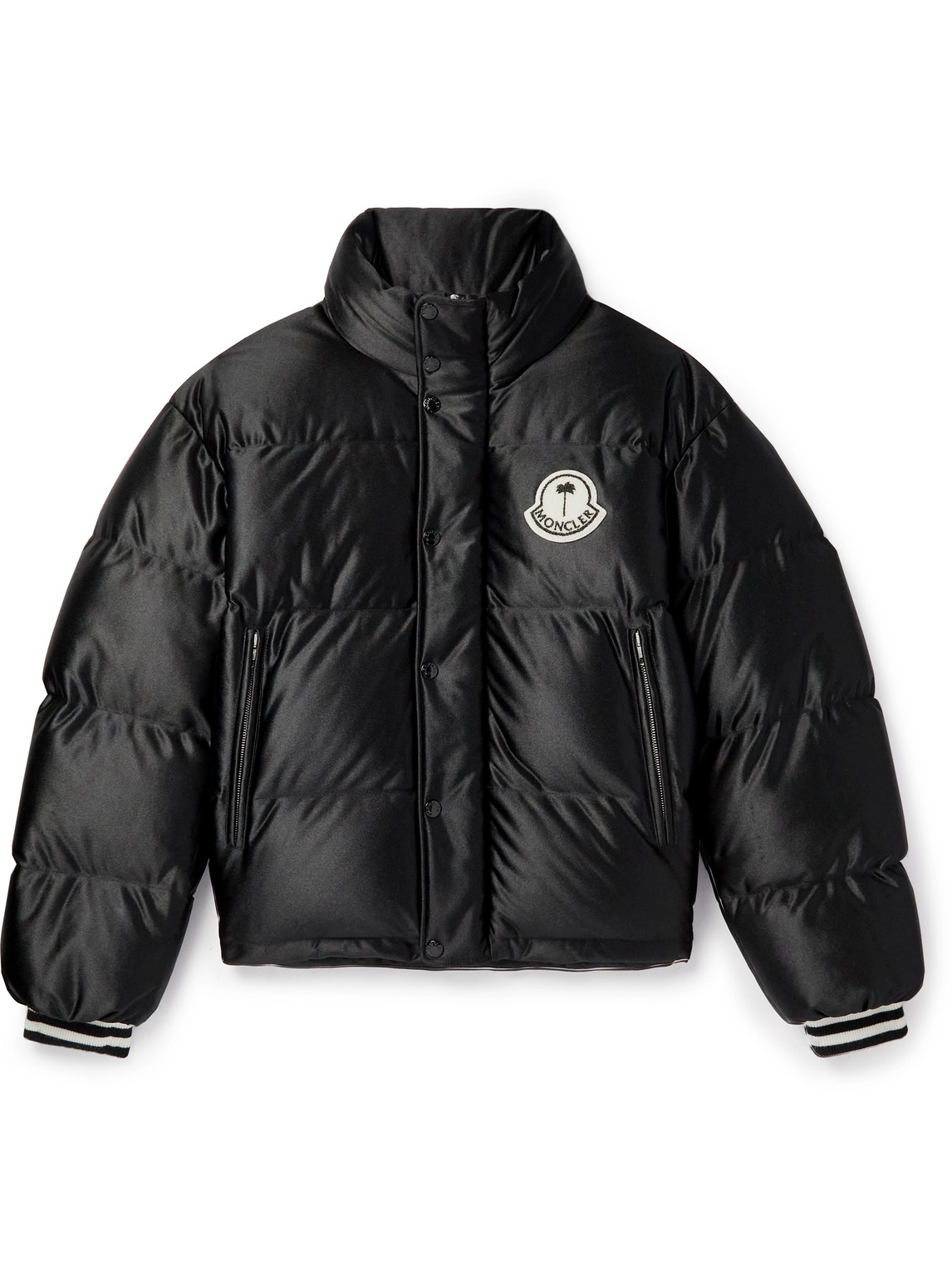 Moncler Genius 8 Palm Angels Keon Logo-appliquéd Quilted Shell Down Jacket In Black