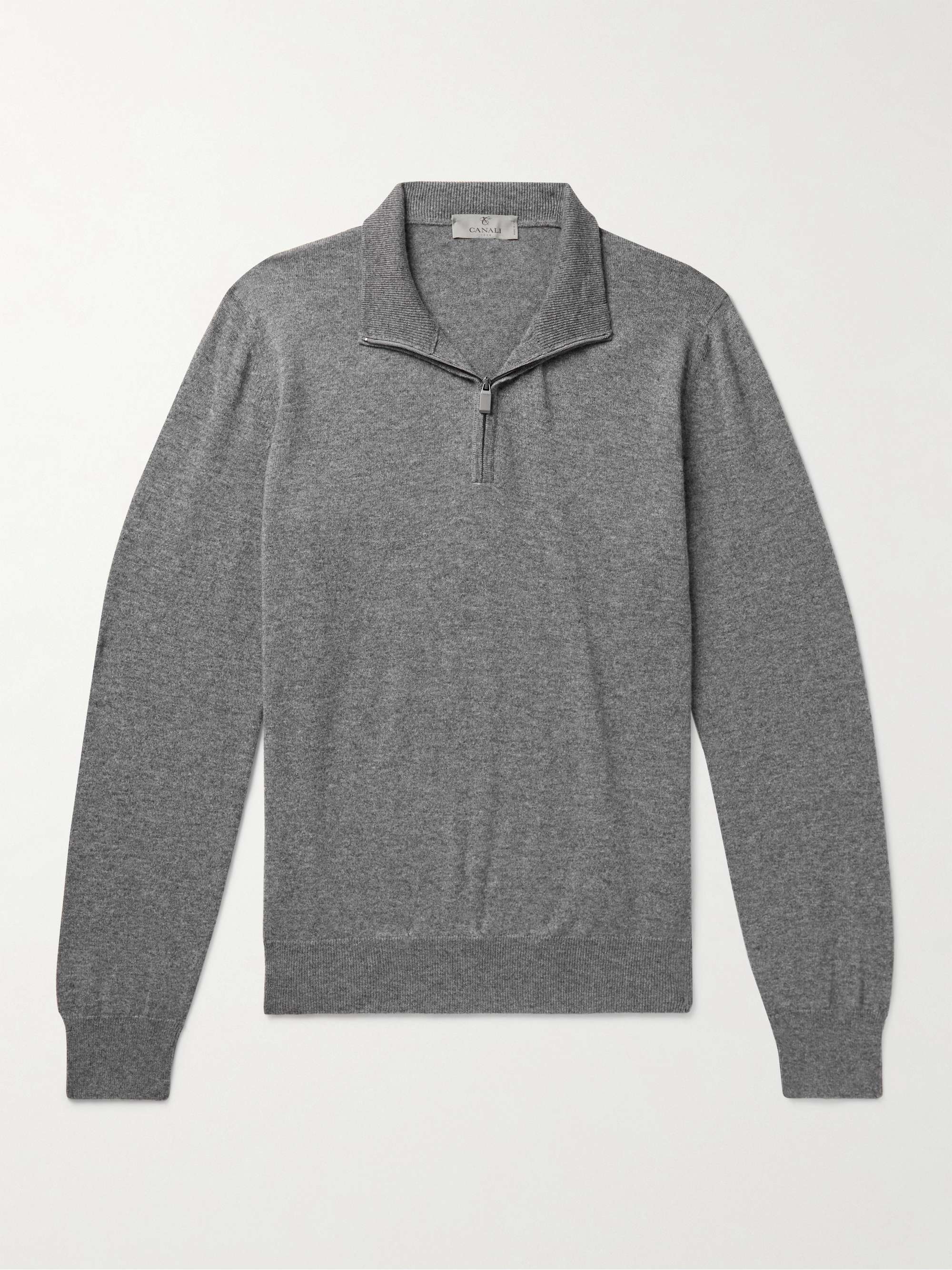 CANALI Slim-Fit Cashmere Half-Zip Sweater