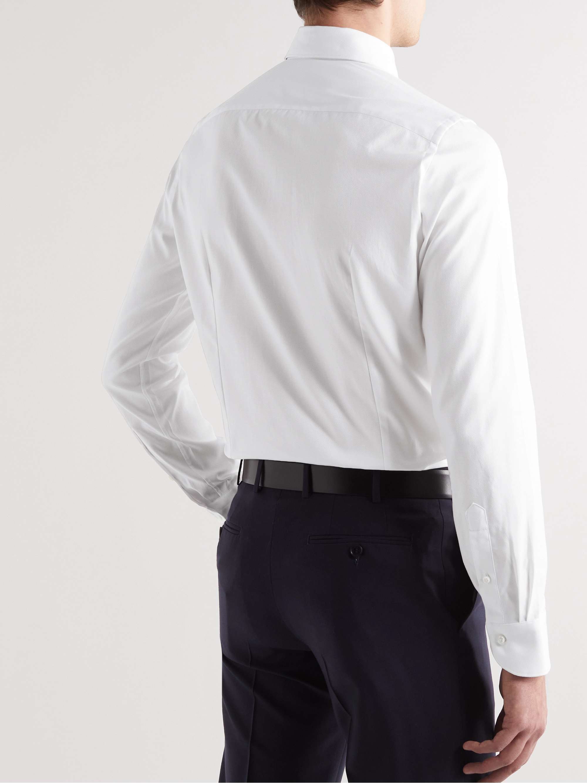CANALI Slim-Fit Textured-Cotton Shirt