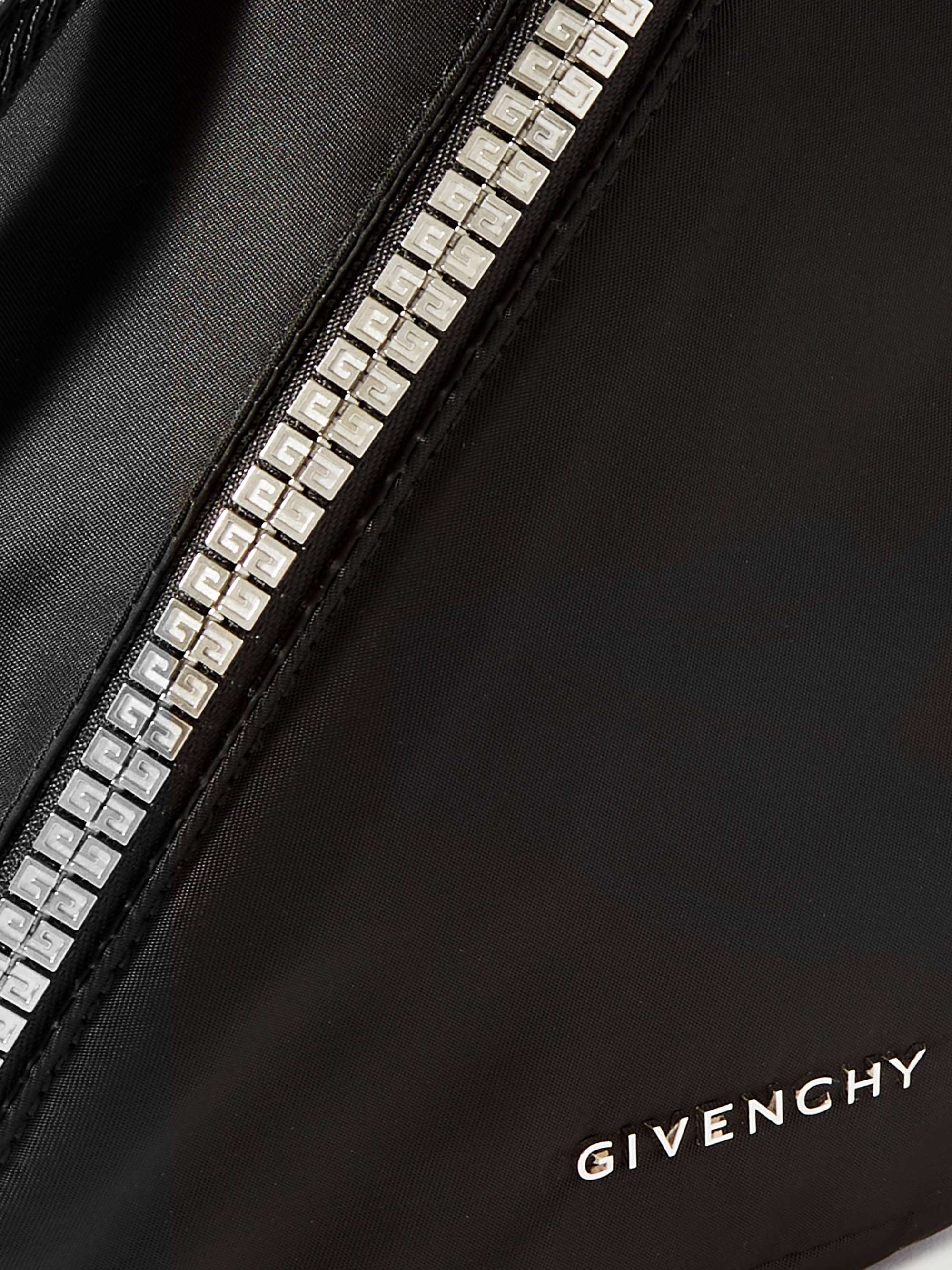 GIVENCHY G-Zip Triangle Leather-Trimmed Shell Belt Bag
