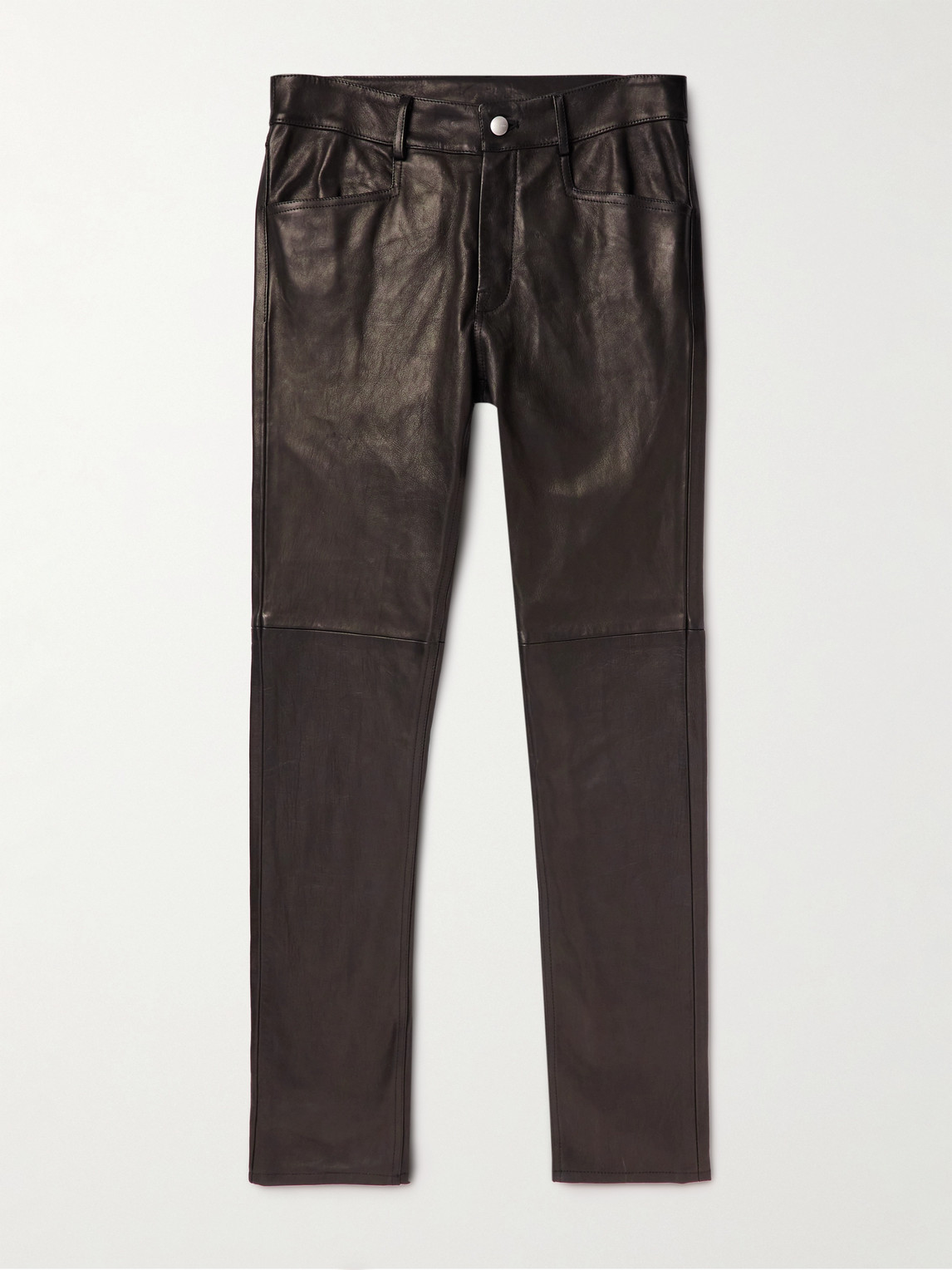 Rick Owens Skinny-fit Leather Trousers In Black