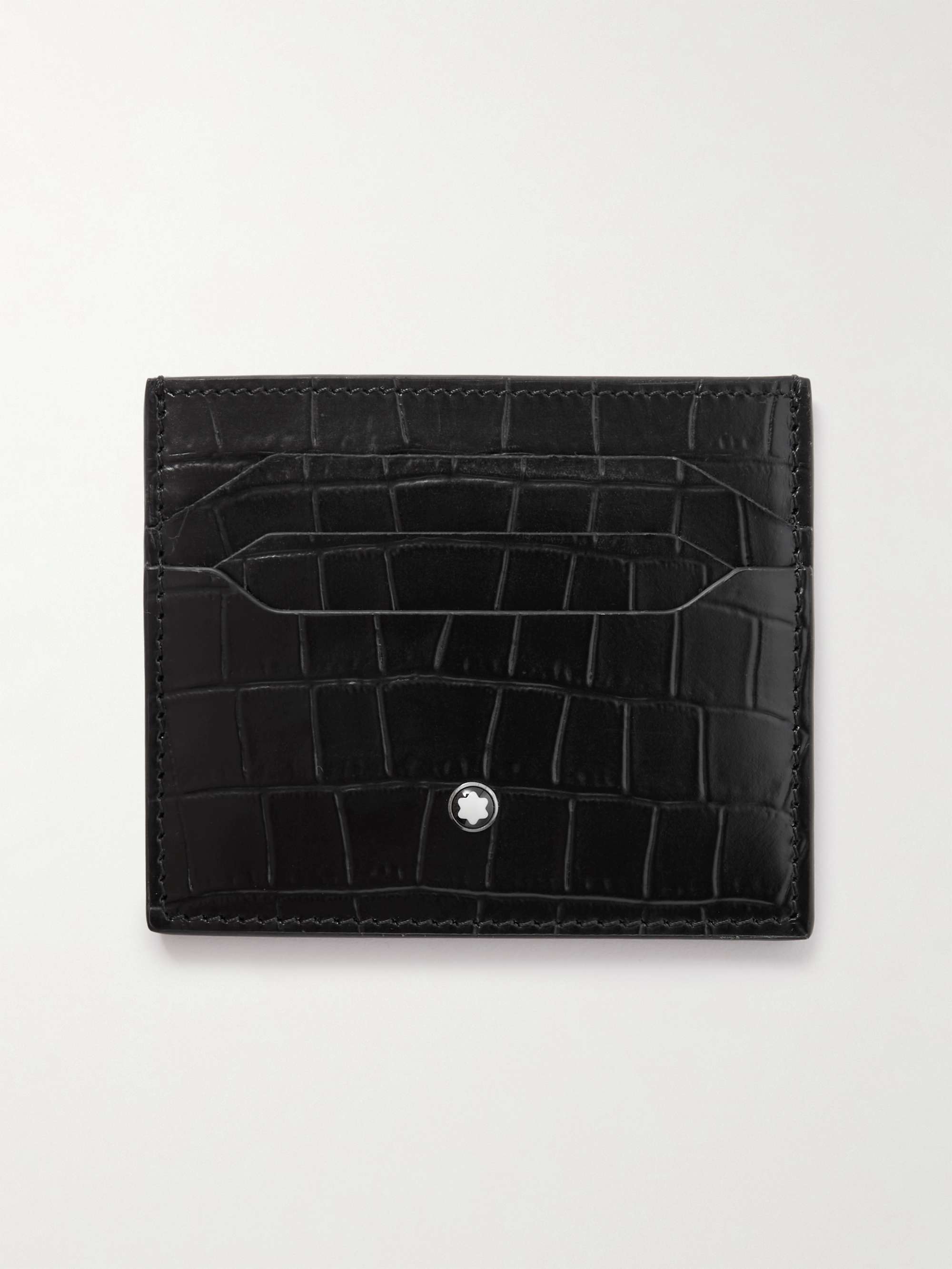 몽블랑 Montblanc Meisterstueck Croc-Effect Leather Cardholder,Black