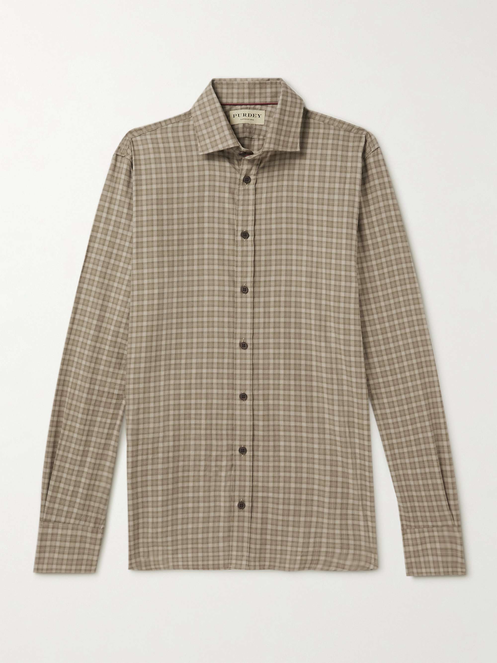 PURDEY Grouse Checked Cotton-Voile Shirt