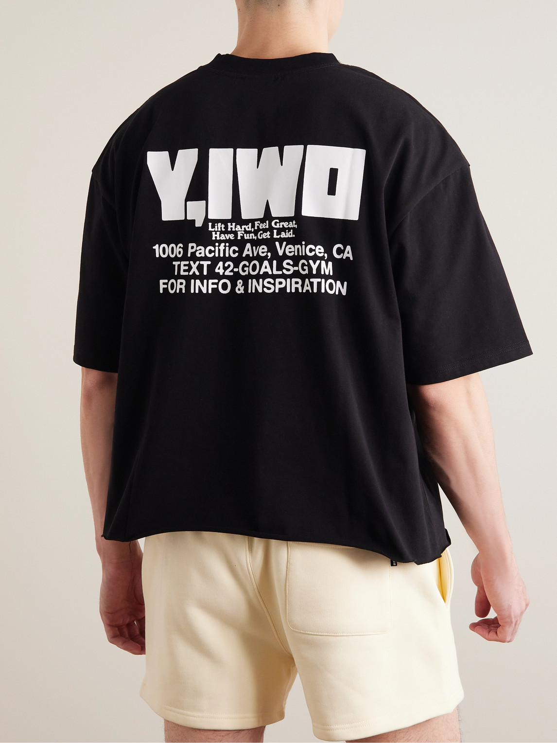 Shop Y,iwo Logo-print Cotton-jersey T-shirt In Black