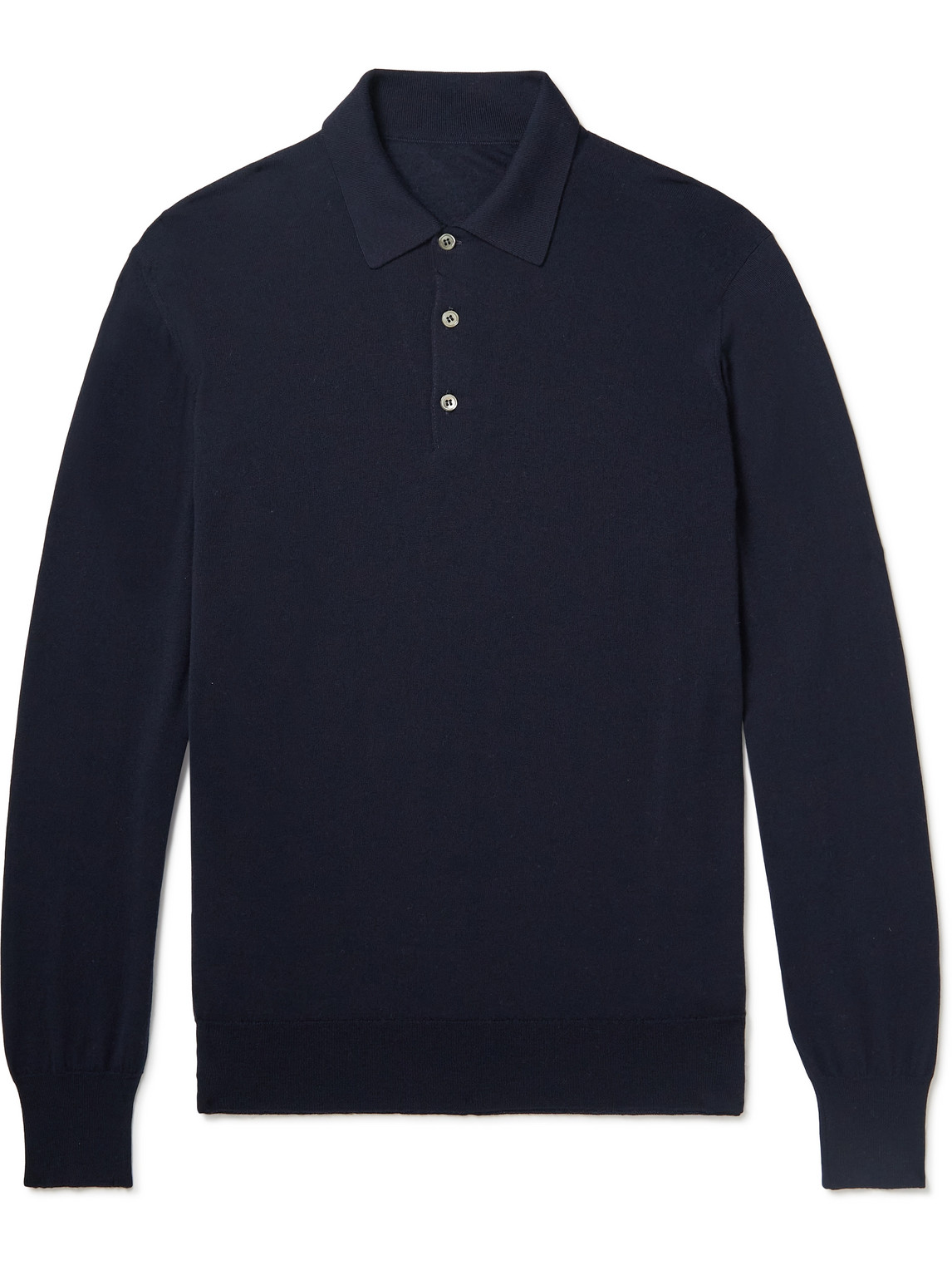Anderson & Sheppard Wool Polo Shirt In Blue