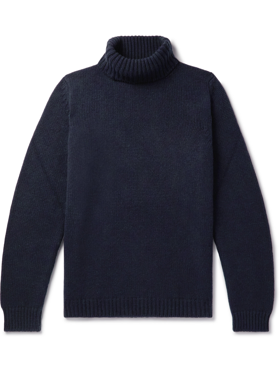 Anderson & Sheppard Cashmere Turtleneck Sweater In Blue