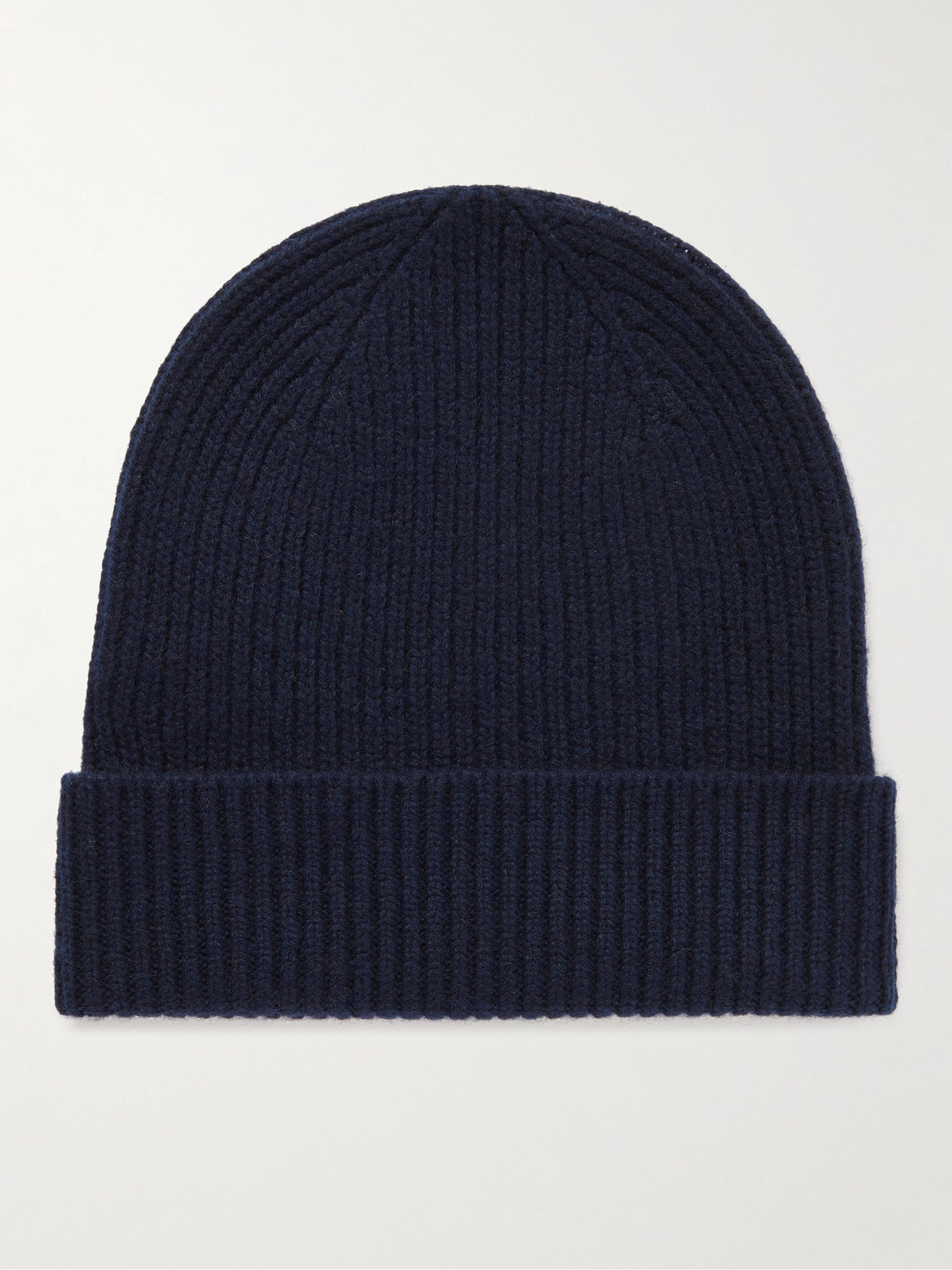 Anderson & Sheppard Ribbed Cashmere Beanie In Blue