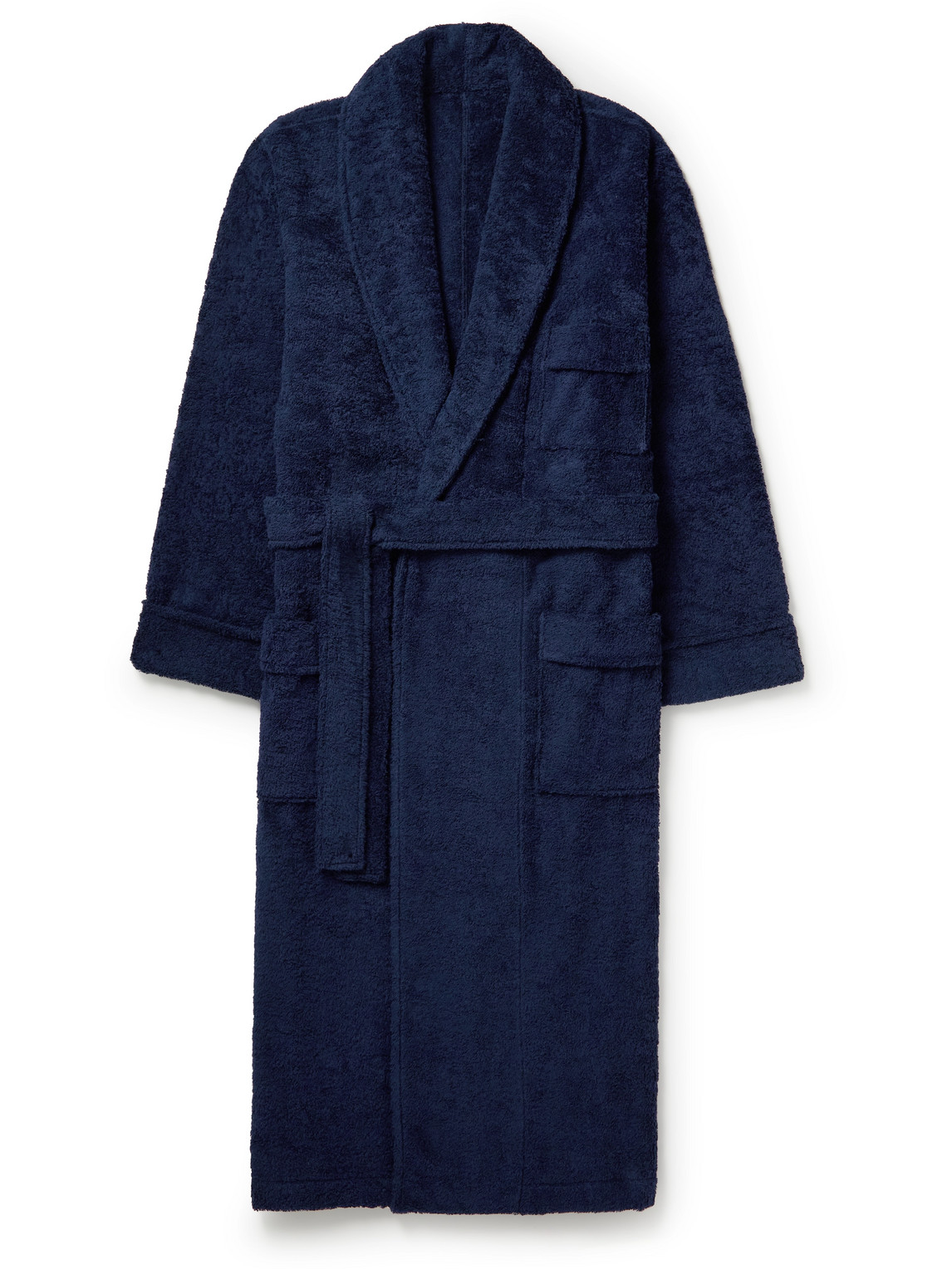Anderson & Sheppard Cotton-terry Robe In Blue