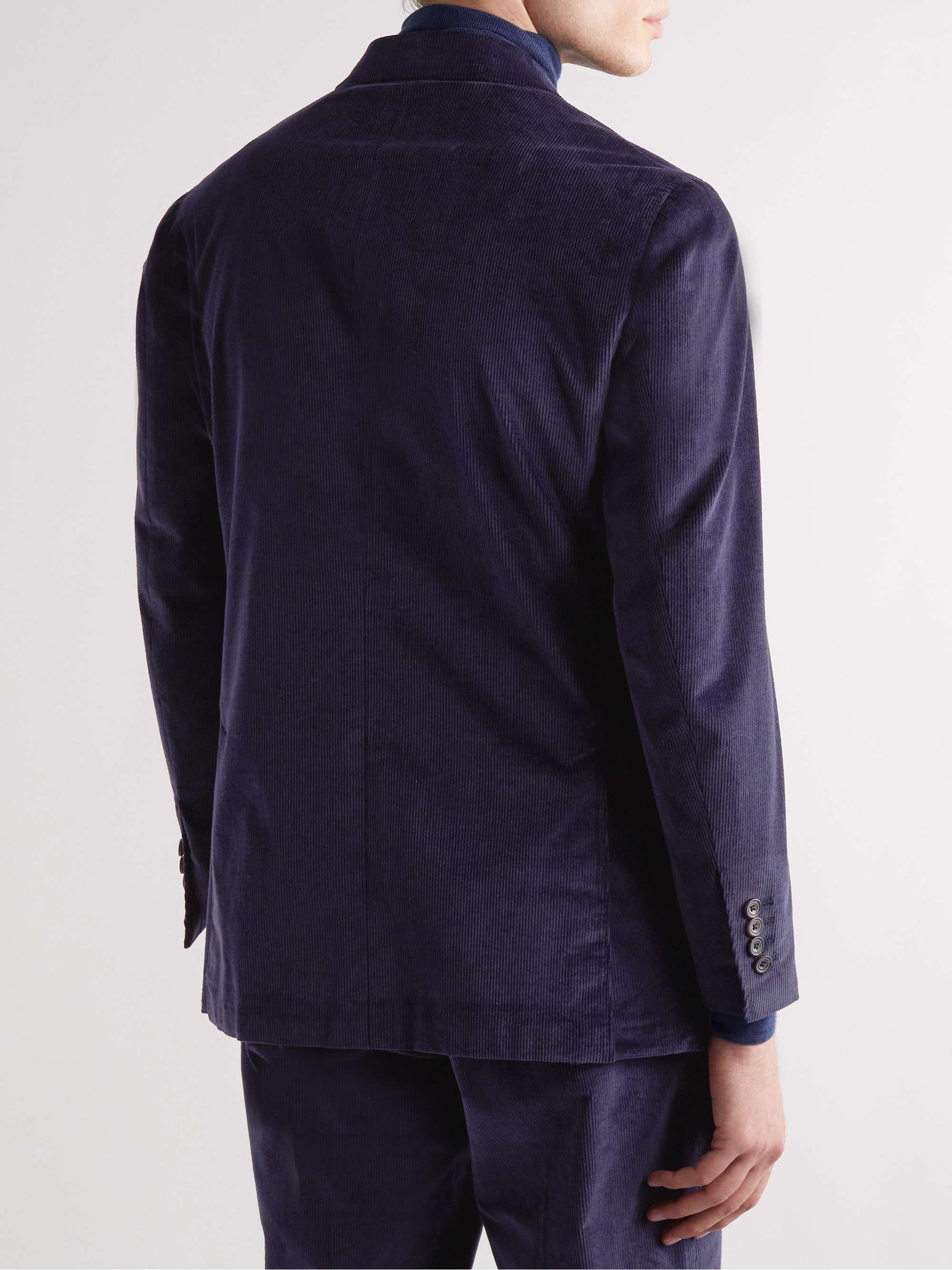 THOM SWEENEY Slim-Fit Double-Breasted Cotton-Blend Corduroy Suit Jacket