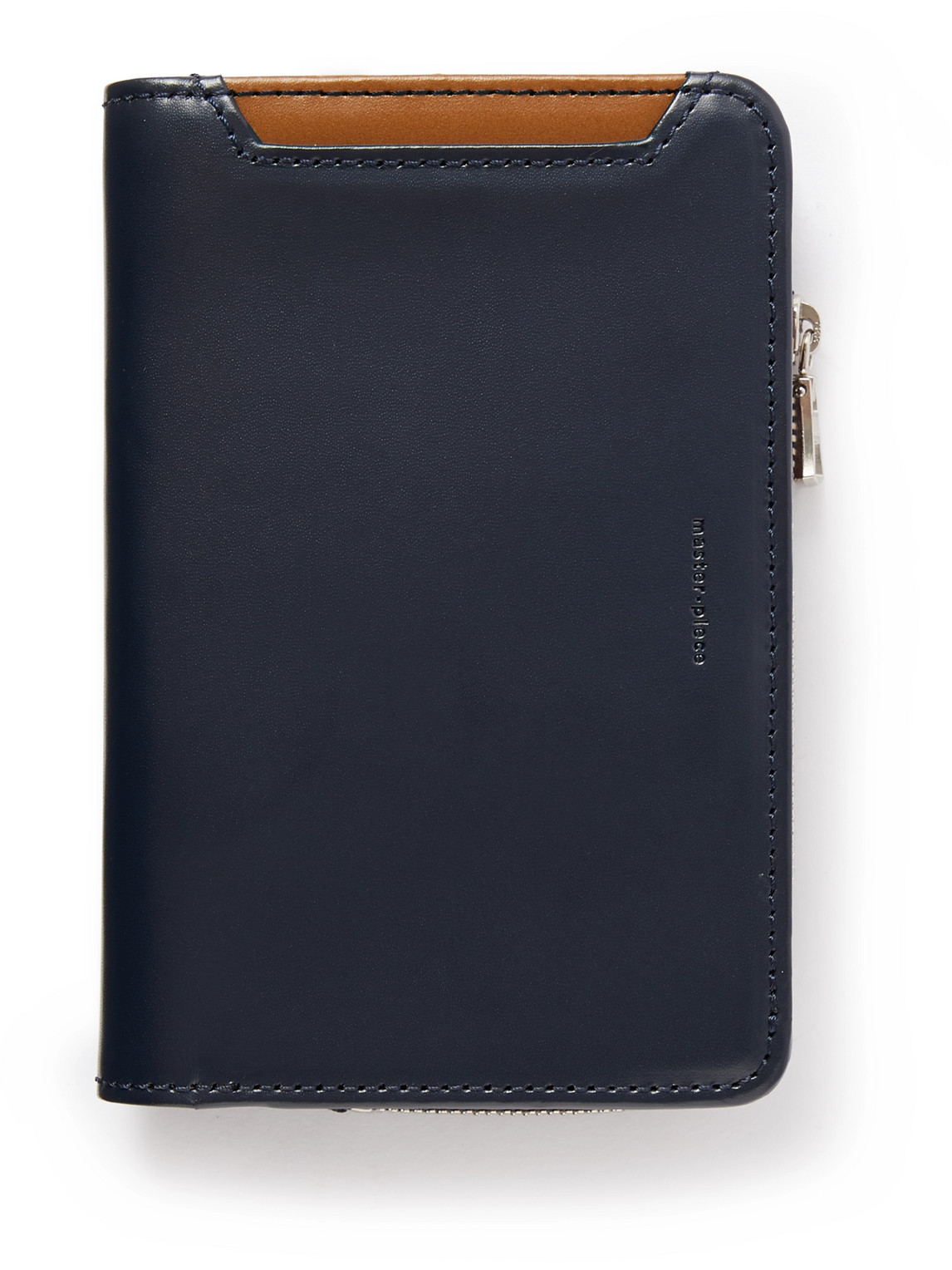 Master-piece Notch Colour-block Leather Zipped Wallet In Blue
