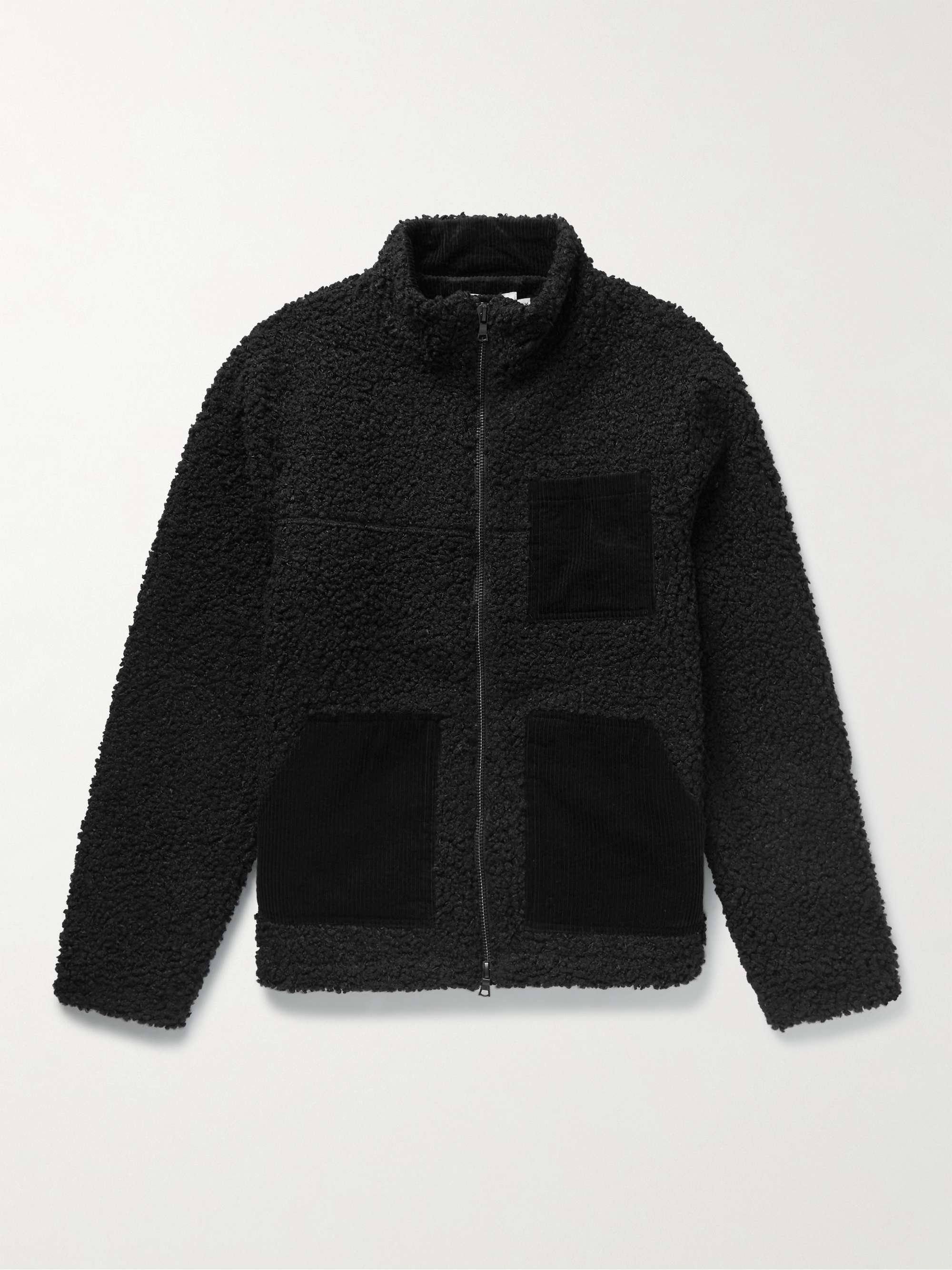 Black Corduroy-Trimmed Sherpa Shirt Jacket | ONIA | MR PORTER