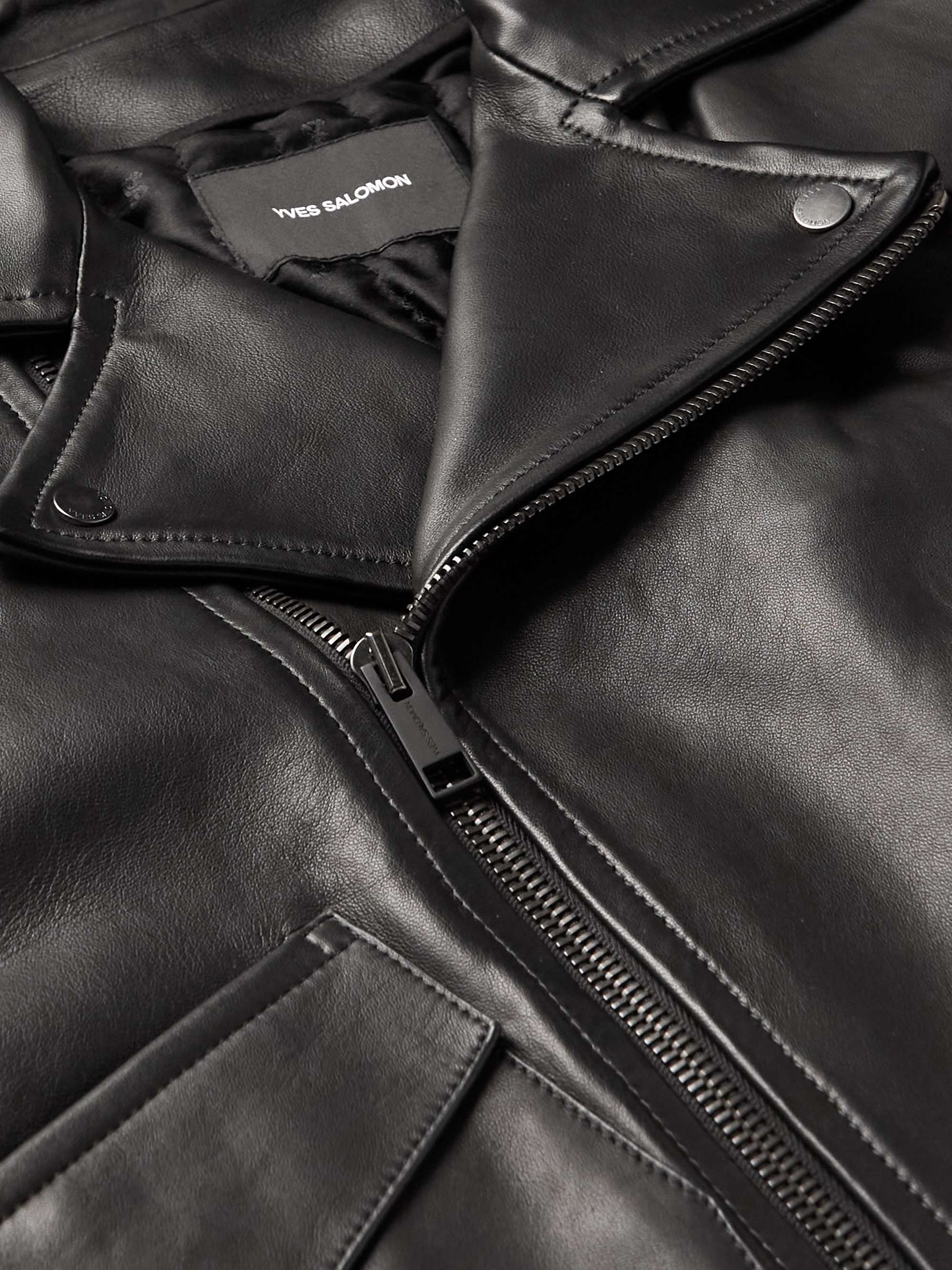 YVES SALOMON Padded Leather Biker Jacket