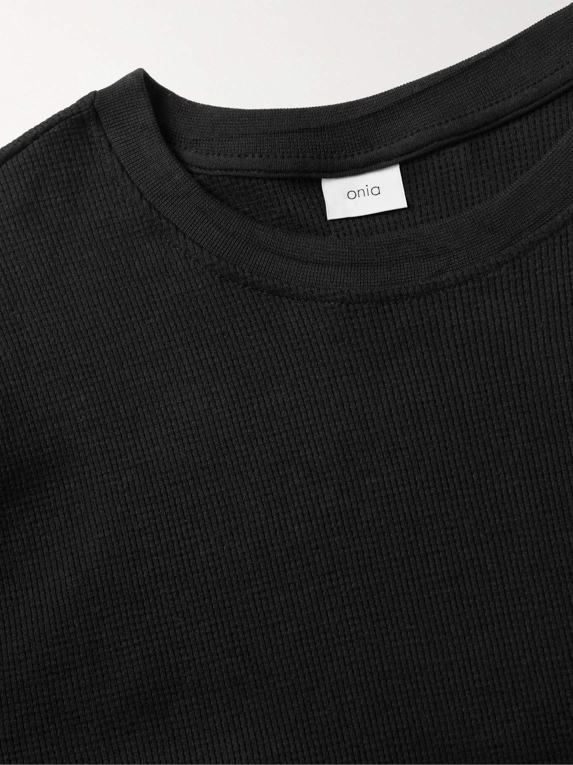 ONIA SLIM-FIT WAFFLE-KNIT COTTON-BLEND SWEATER 