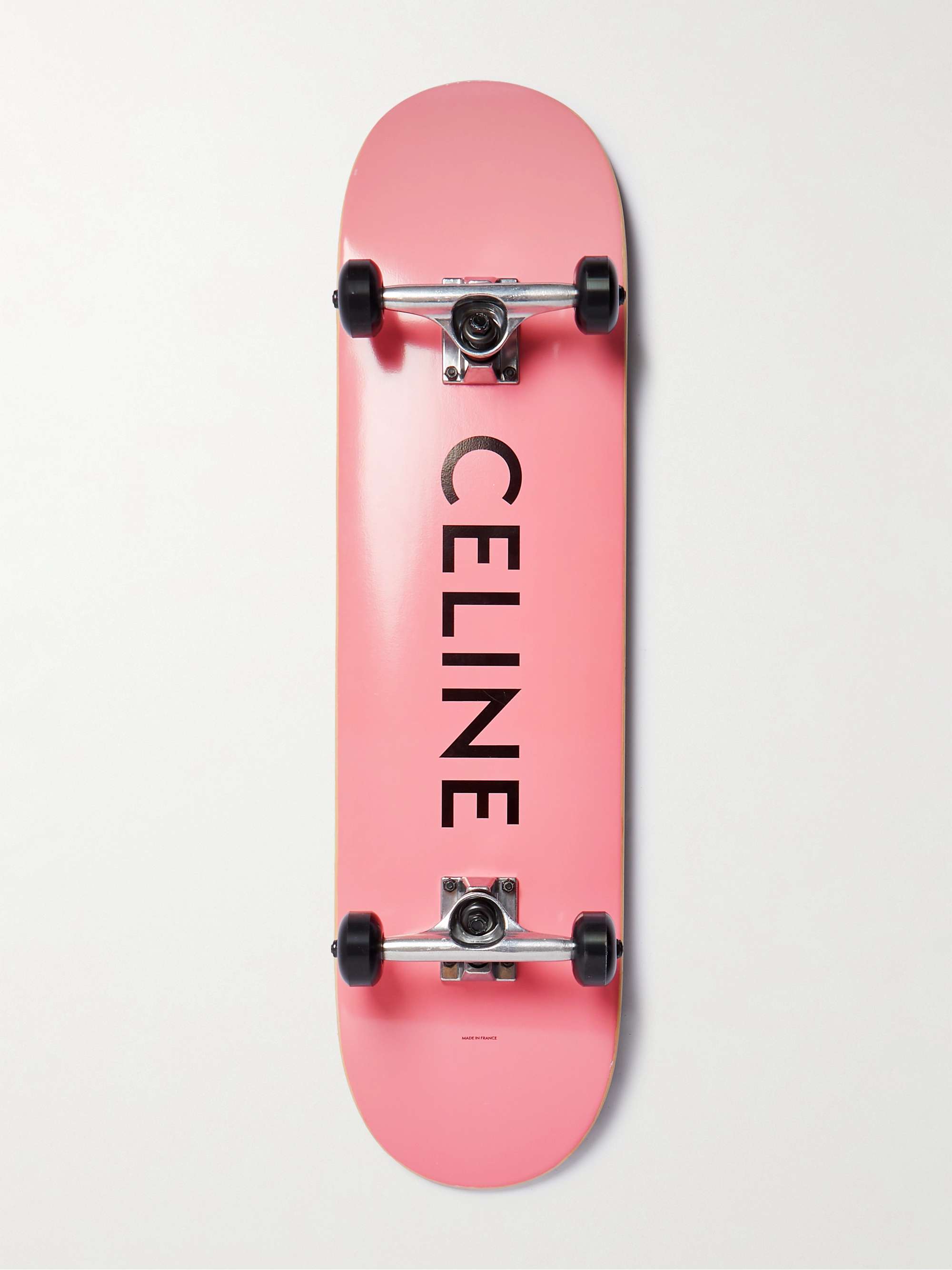 CELINE HOMME Logo-Print Wooden Skateboard