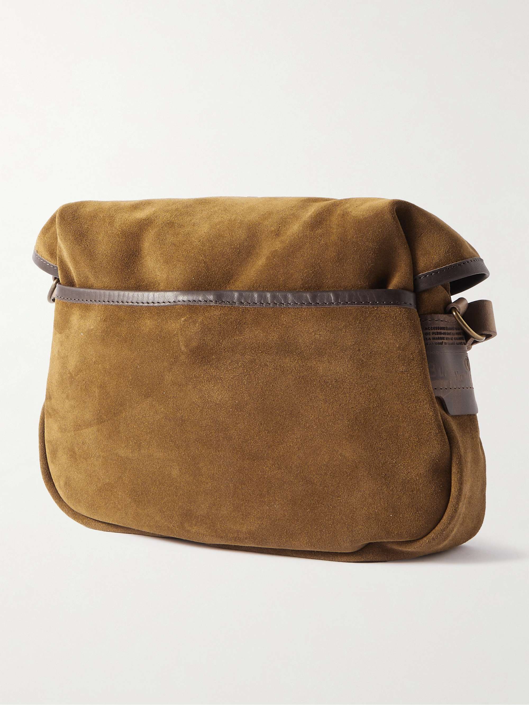 BLEU DE CHAUFFE Musette Leather-Trimmed Suede Messenger Bag