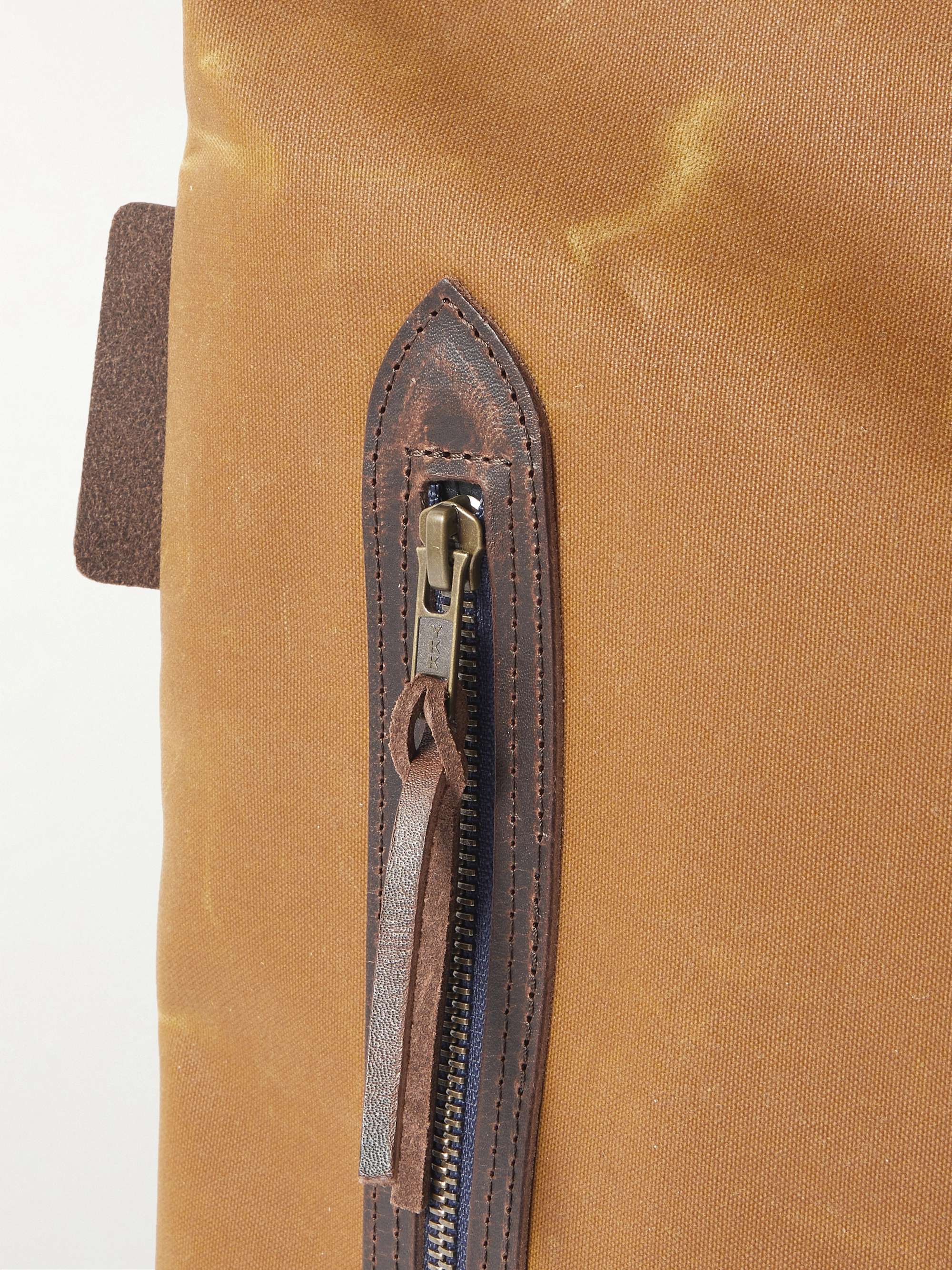 BLEU DE CHAUFFE Baston2 Leather-Trimmed Cotton-Canvas Messenger Bag