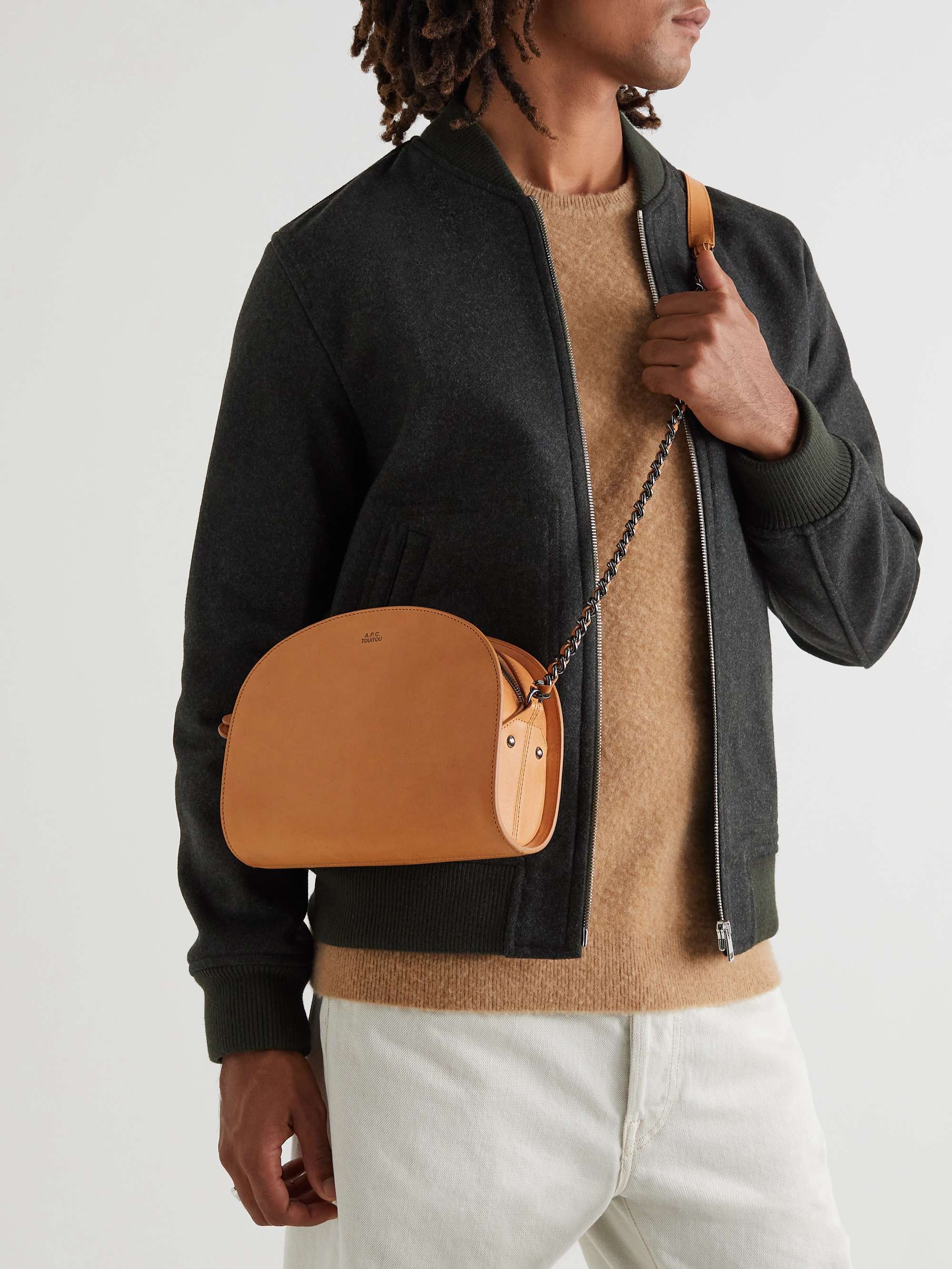 A.P.C. Demi-Lune Leather Messenger Bag