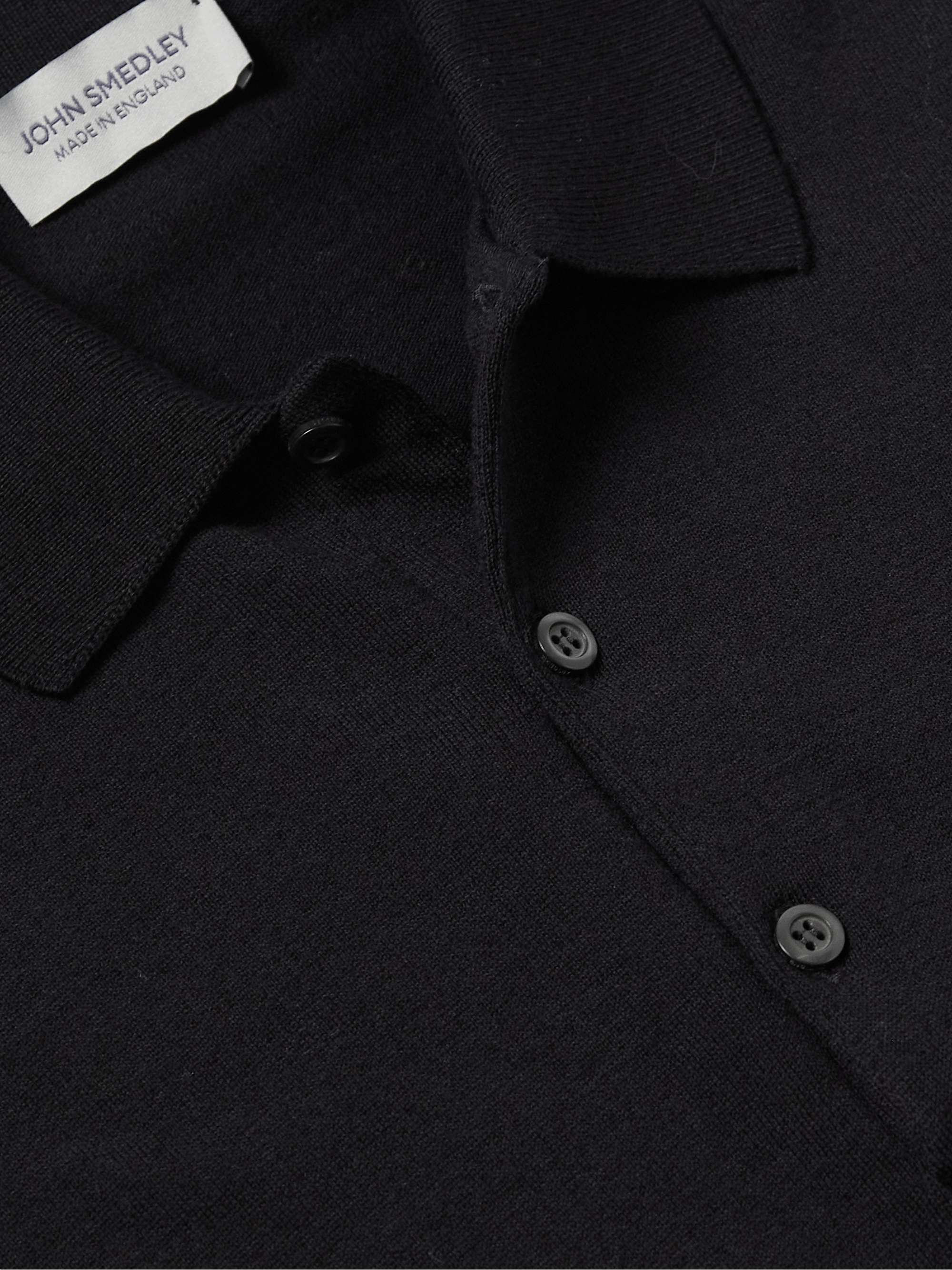 JOHN SMEDLEY Belper Slim-Fit Wool and Cotton-Blend Polo Shirt