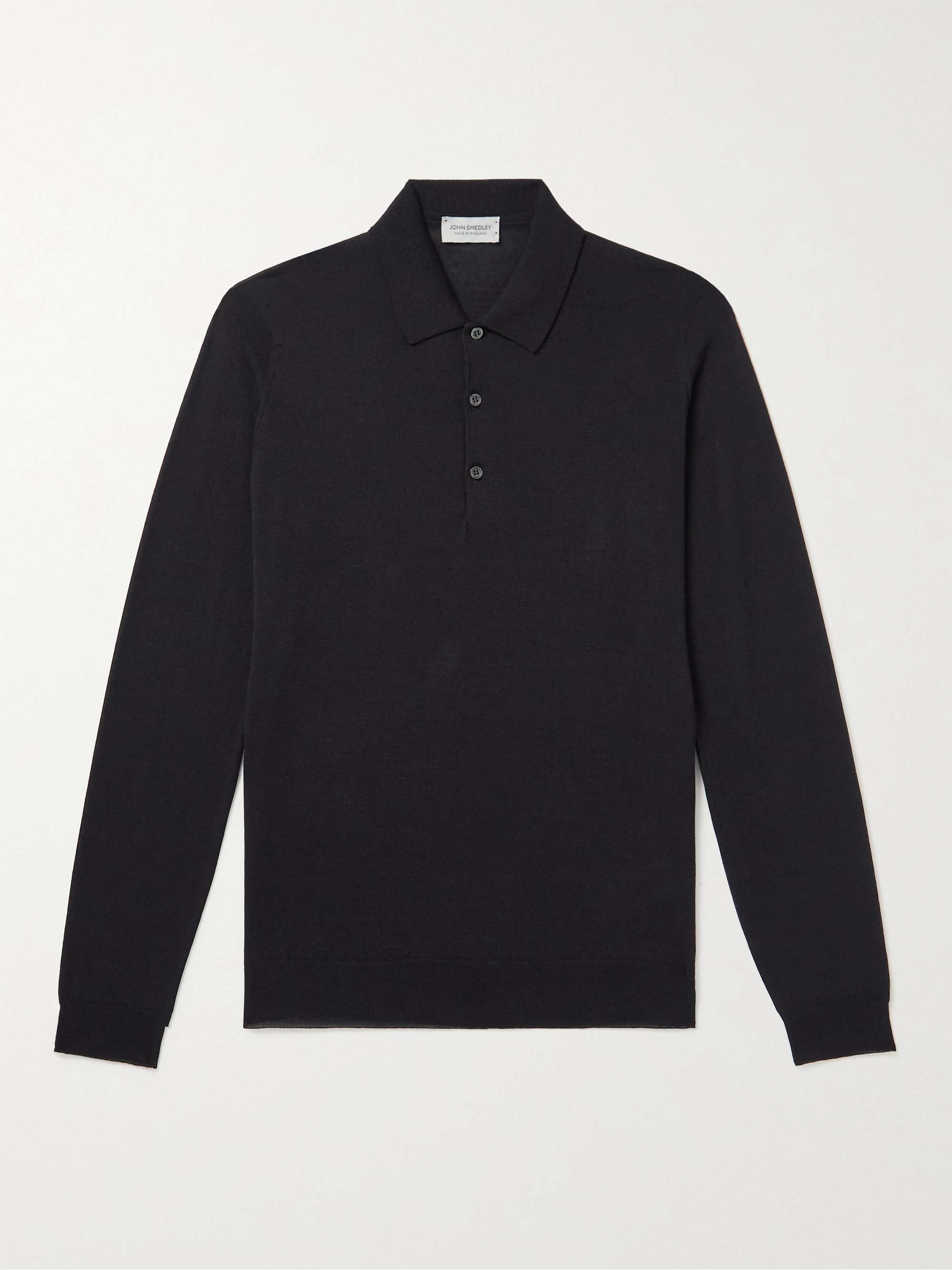 JOHN SMEDLEY Belper Slim-Fit Wool and Cotton-Blend Polo Shirt