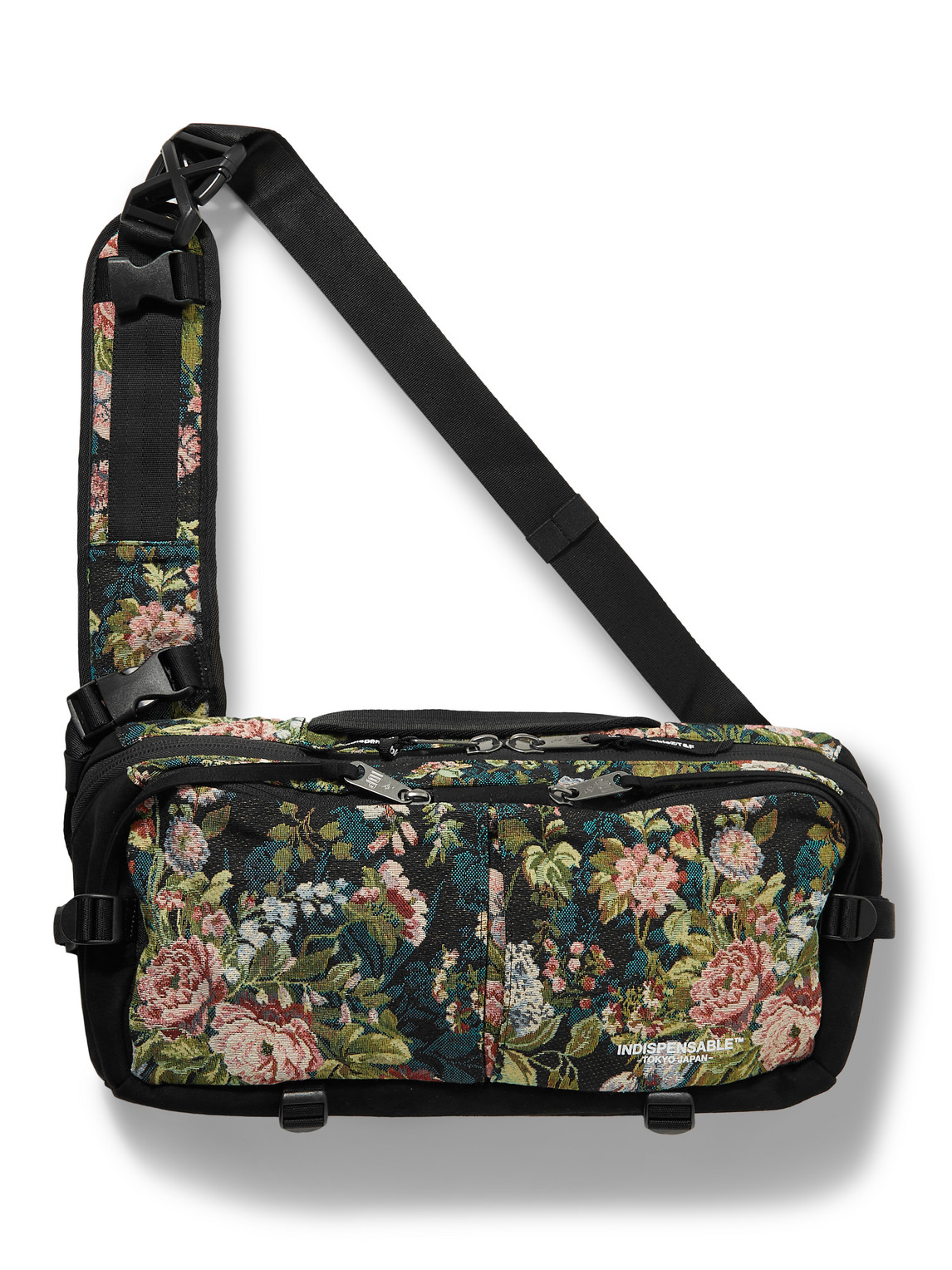 Indispensable Floral-jacquard, Gabardine And Mesh Backpack In Black