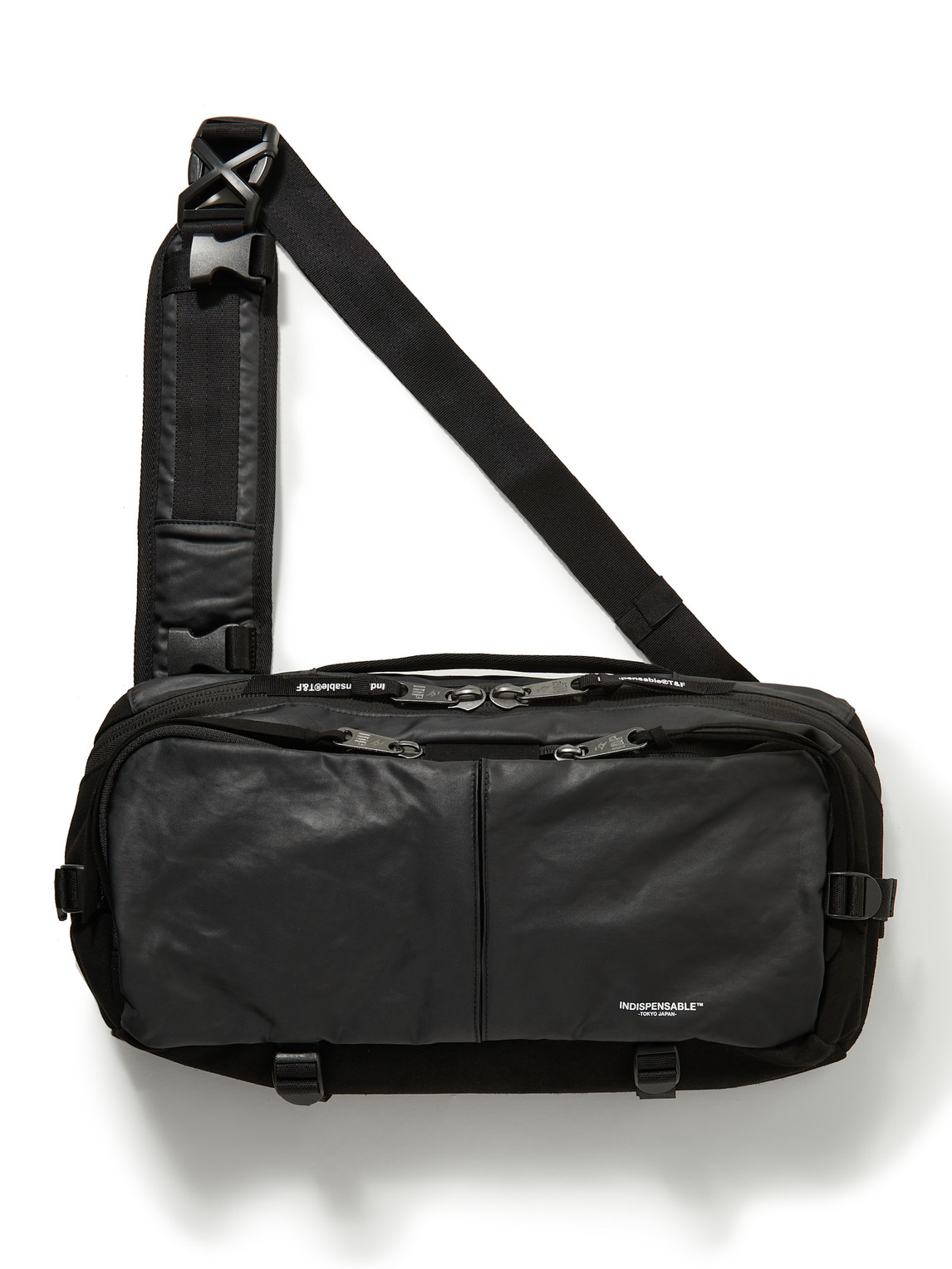 Indispensable Logo-print Suede-trimmed Shell Backpack In Black