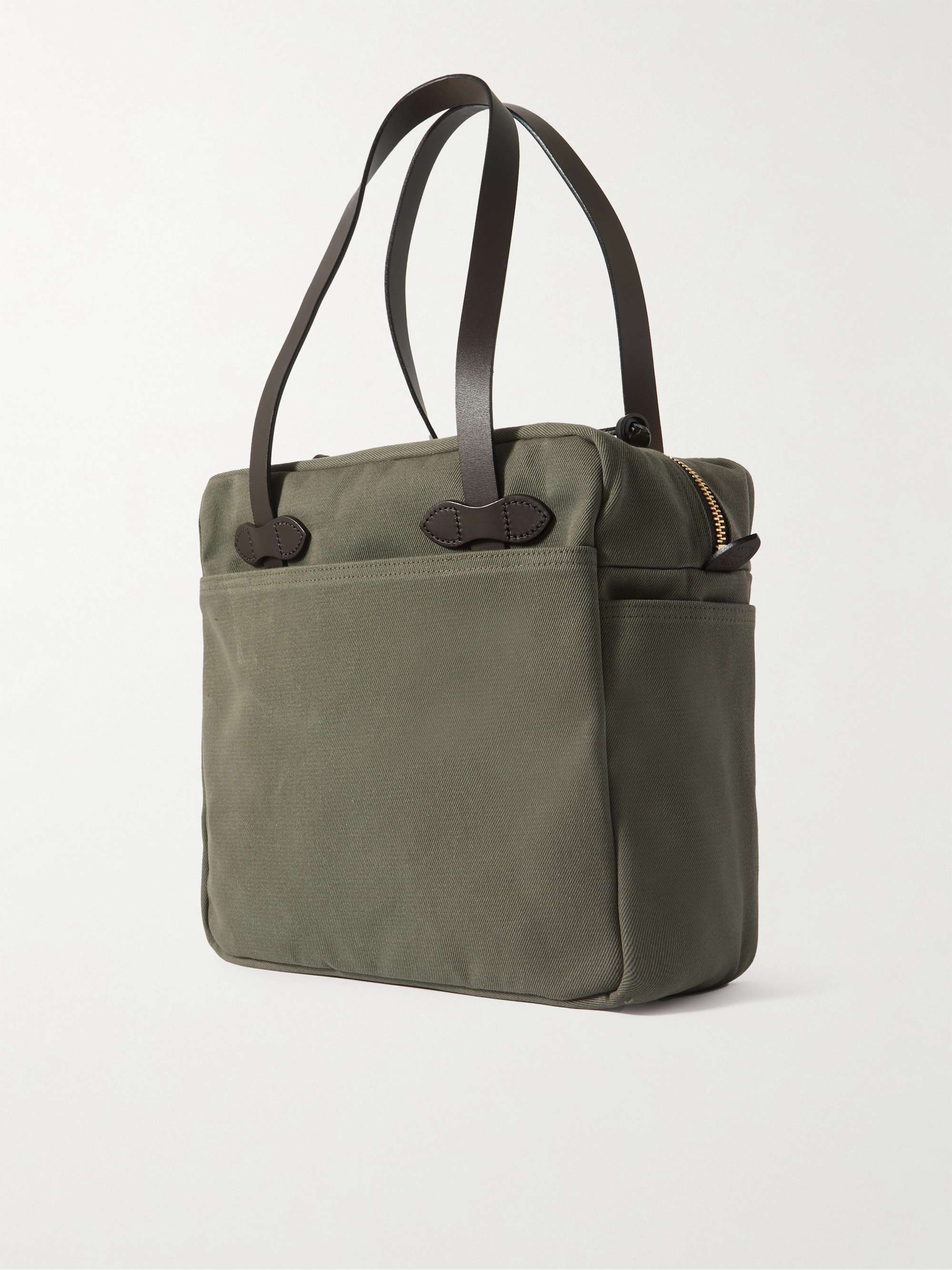 FILSON Leather-Trimmed Cotton-Twill Tote Bag