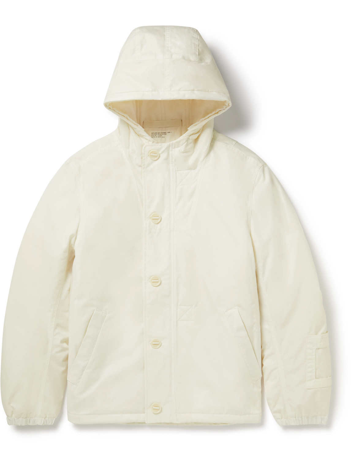 Applied Art Forms Cm1-1 Padded Cotton-gabardine Hooded Jacket In White