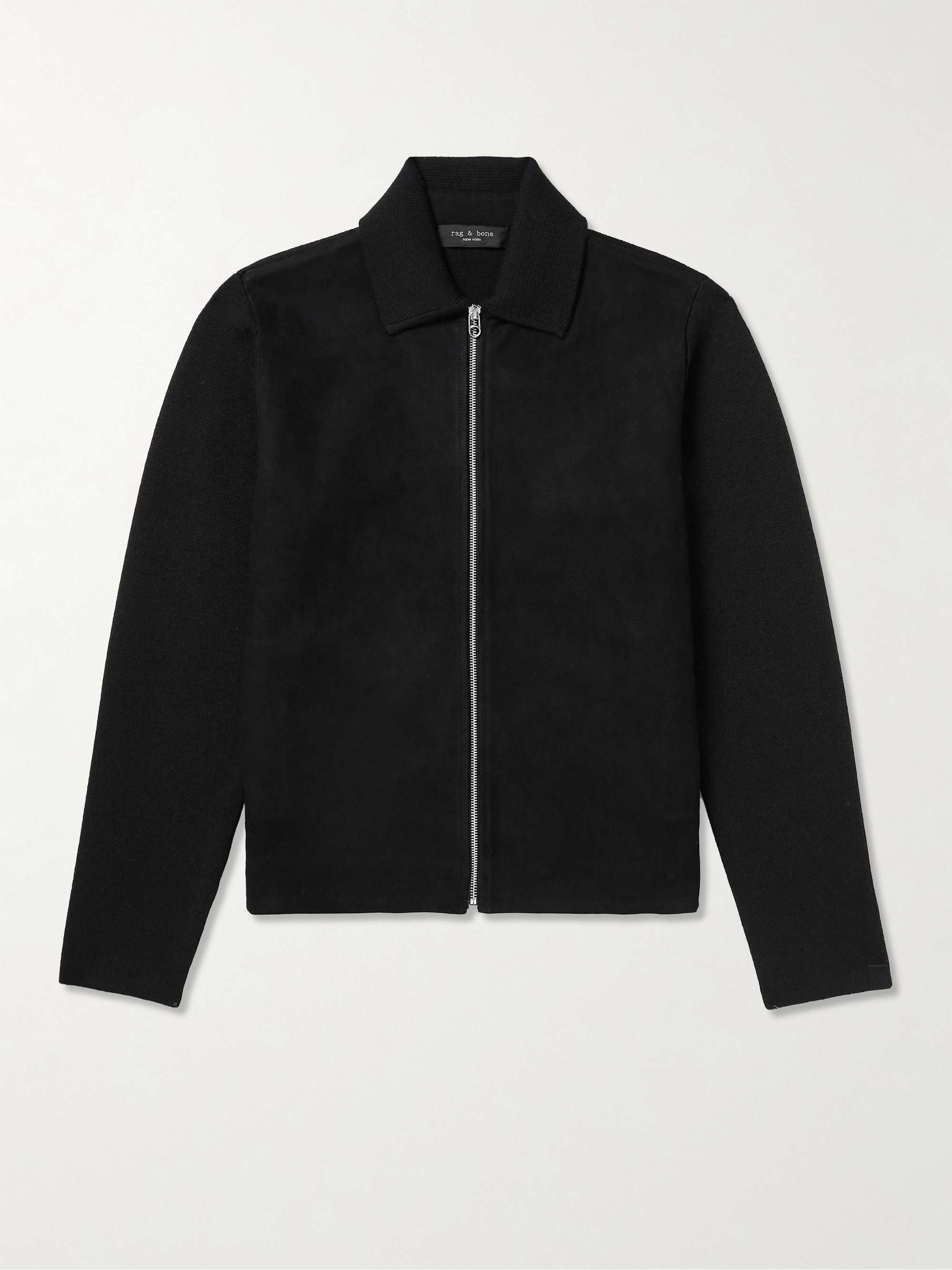 Black Melrose Suede and Stretch Wool-Blend Jacket | RAG & BONE | MR PORTER
