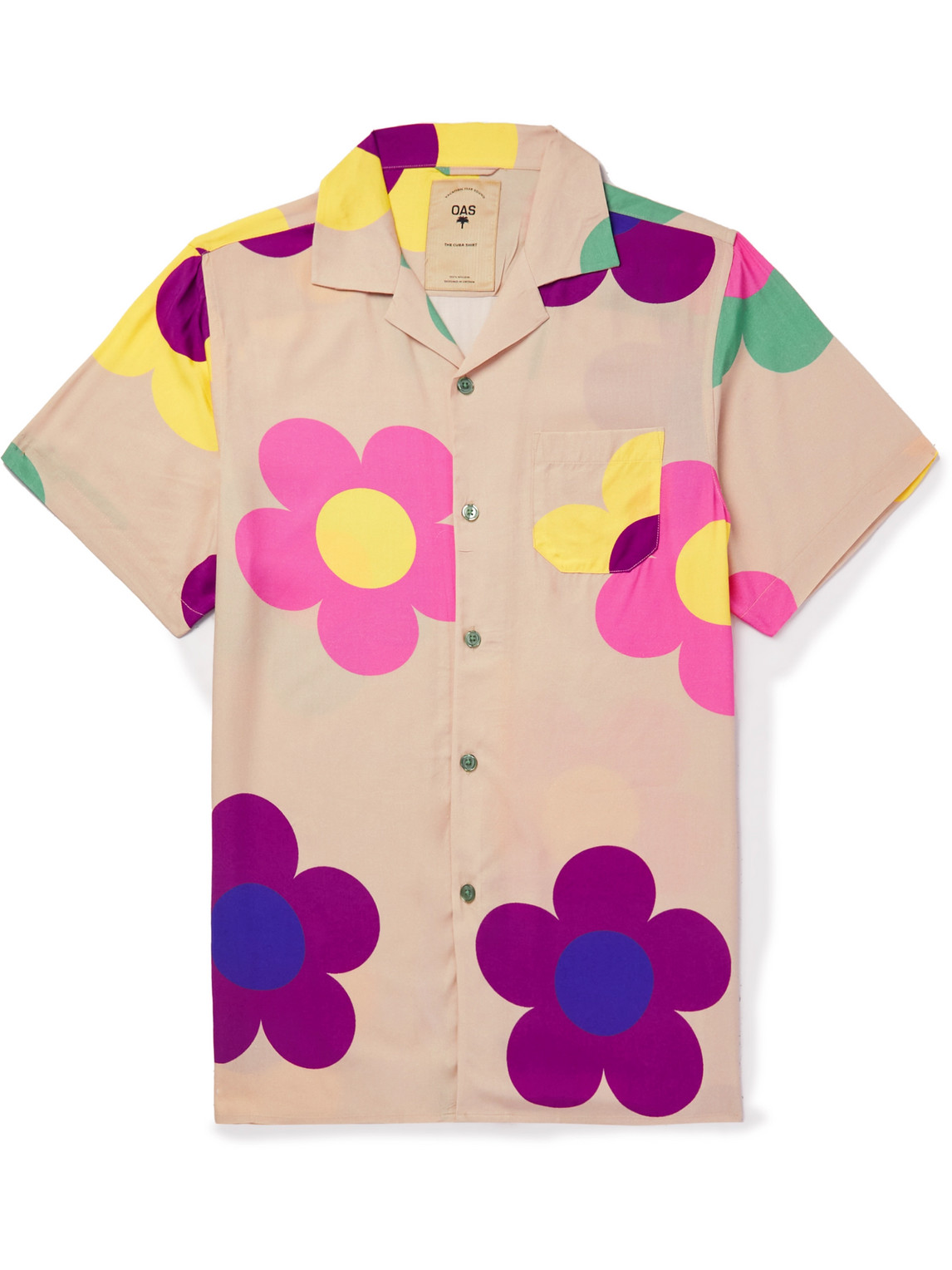 Oas Daisy Camp-collar Printed Woven Shirt In Neutrals