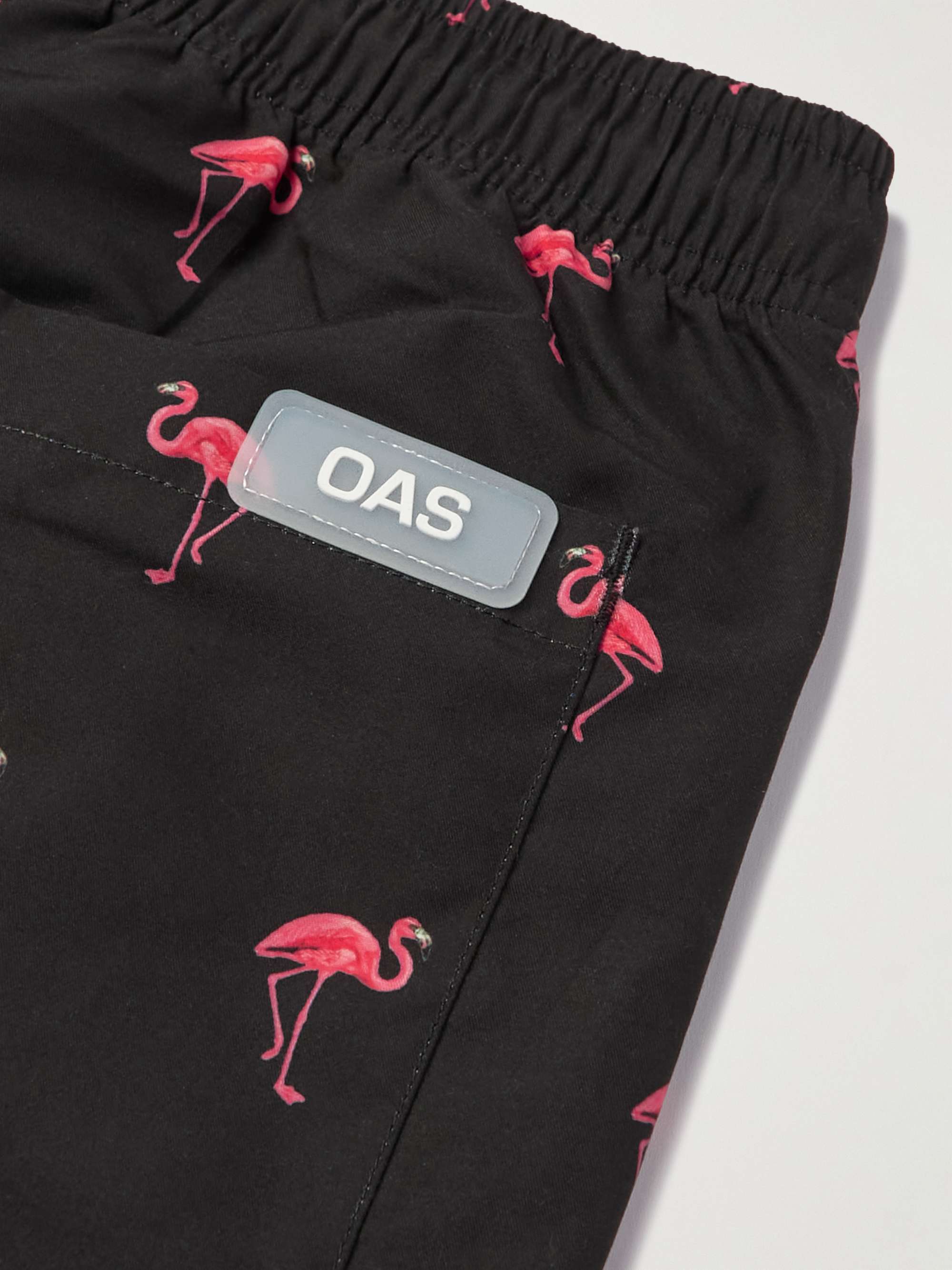 OAS Short-Length Straight-Leg Printed Swim Shorts