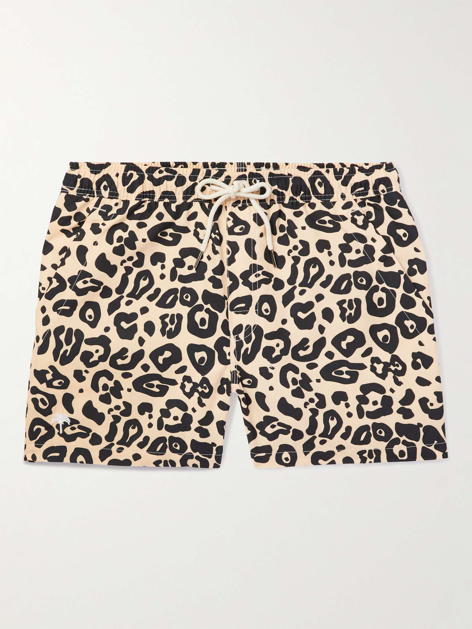 for Men Tom Ford Slim-fit Short-length Leopard-print Swim Shorts in Brown Mens Clothing Beachwear Boardshorts and swim shorts Black 