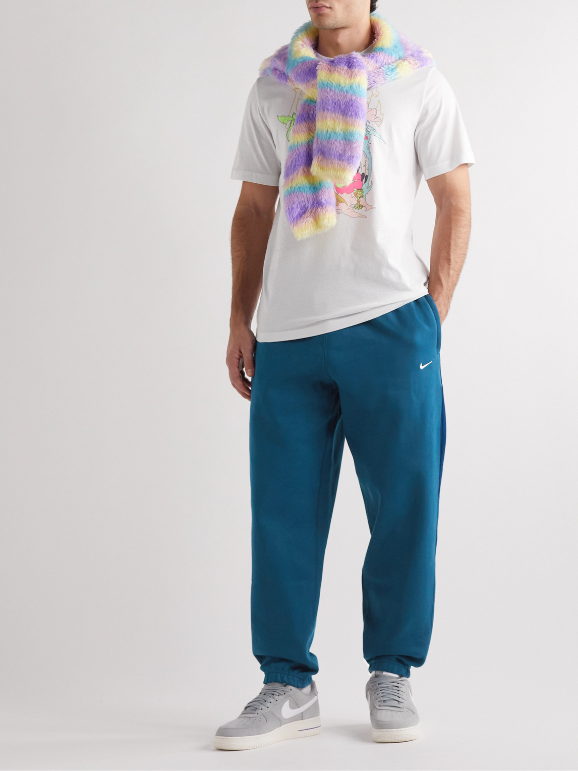 NIKE NRG TAPERED LOGO-EMBROIDERED COTTON-JERSEY SWEATPANT 