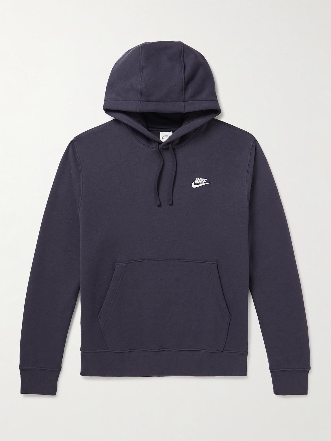 Nike Logo-embroidered Cotton-blend Jersey Hoodie In Blue